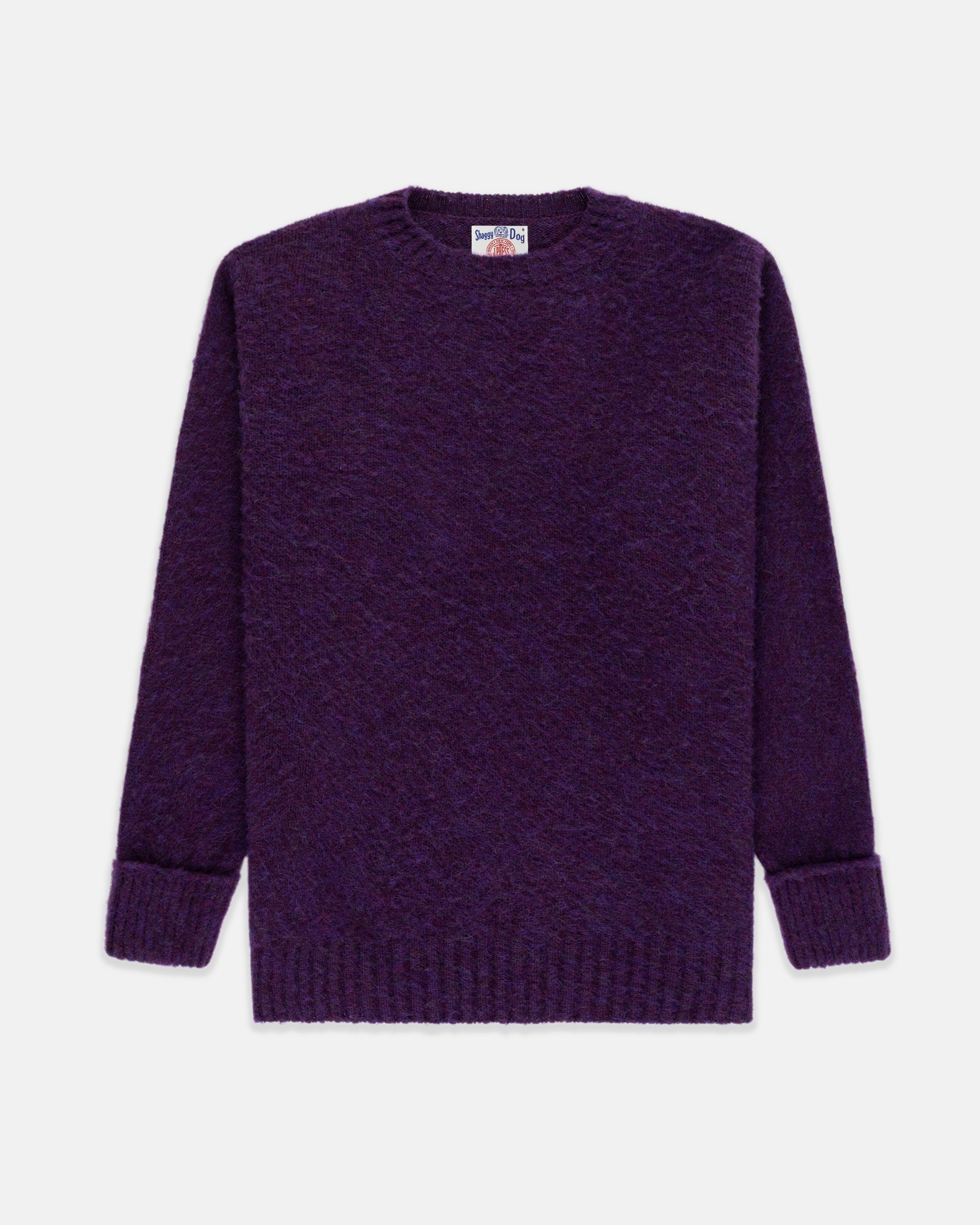 Made-in-Scotland Purple Shaggy Dog Sweater - Classic Fit