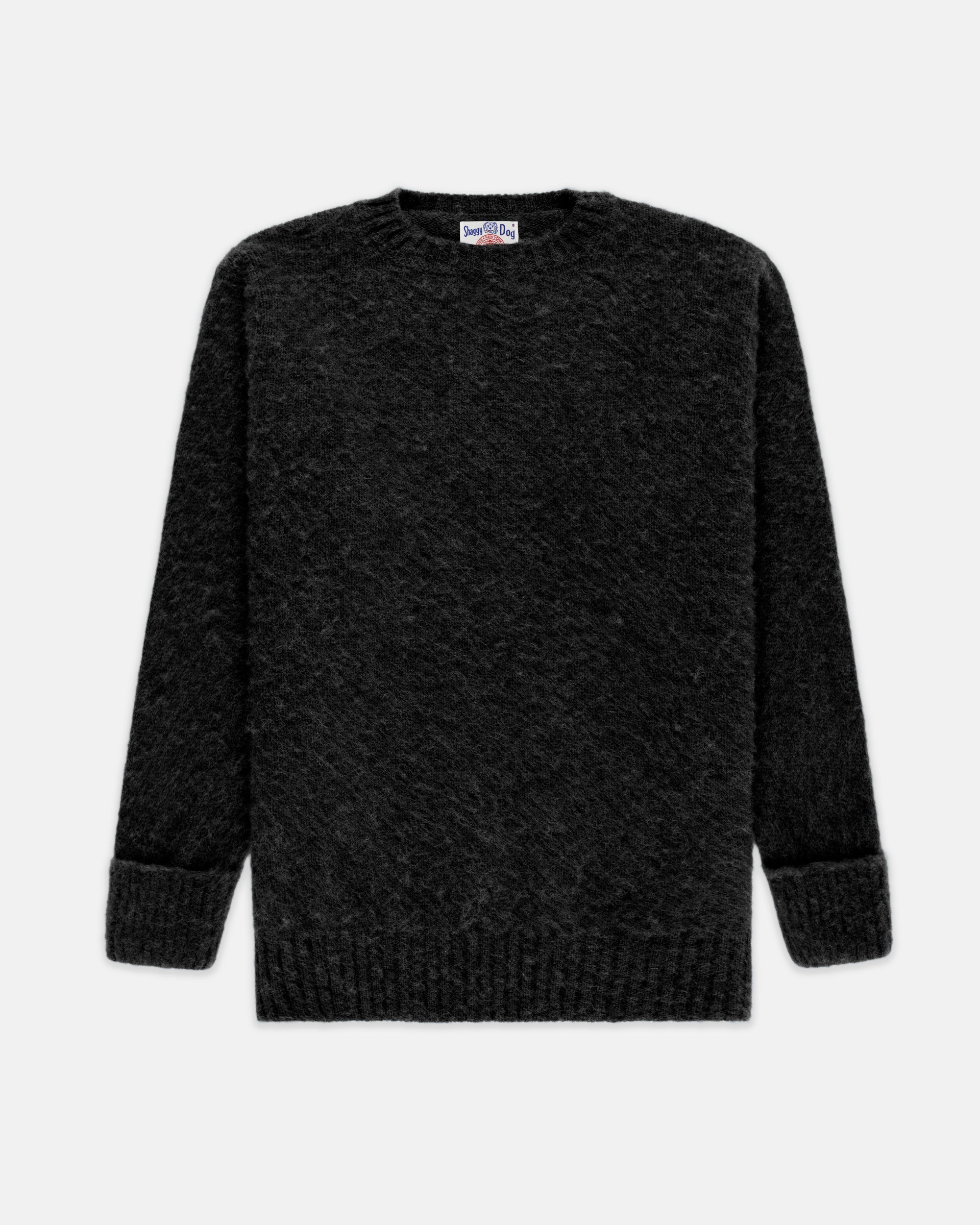 Made-in-Scotland Charcoal Shaggy Dog Sweater - Classic Fit