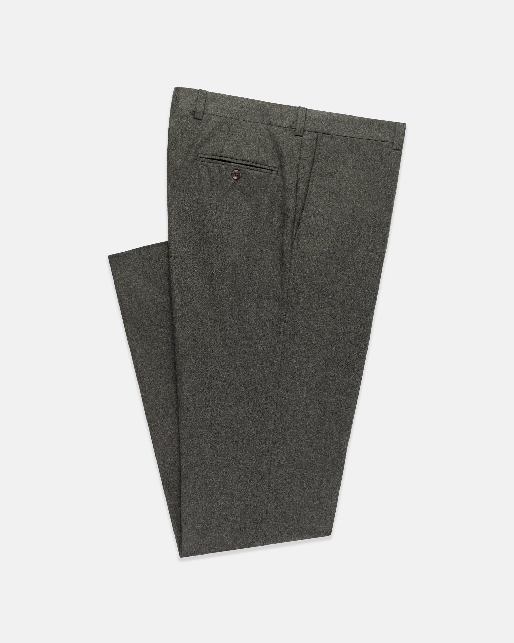 Made-in-Canada Green Wool Flannel Trouser