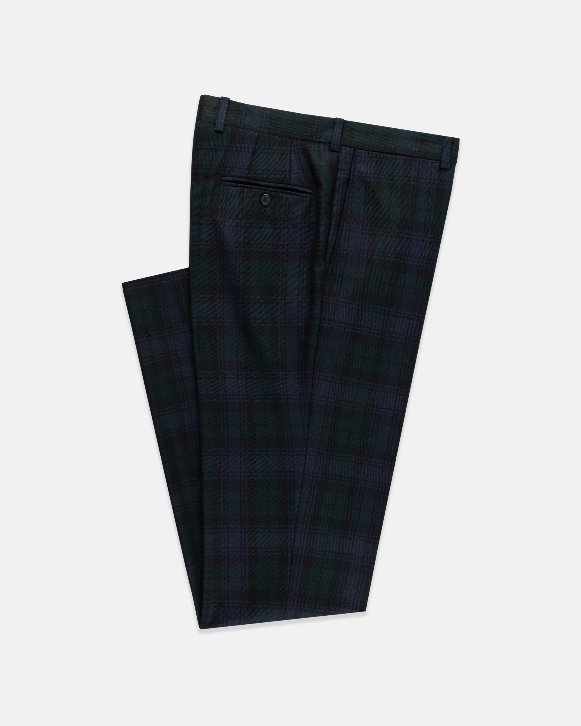 Blackwatch Tartan Wool Trousers - Classic Fit | Men's Dress Pants