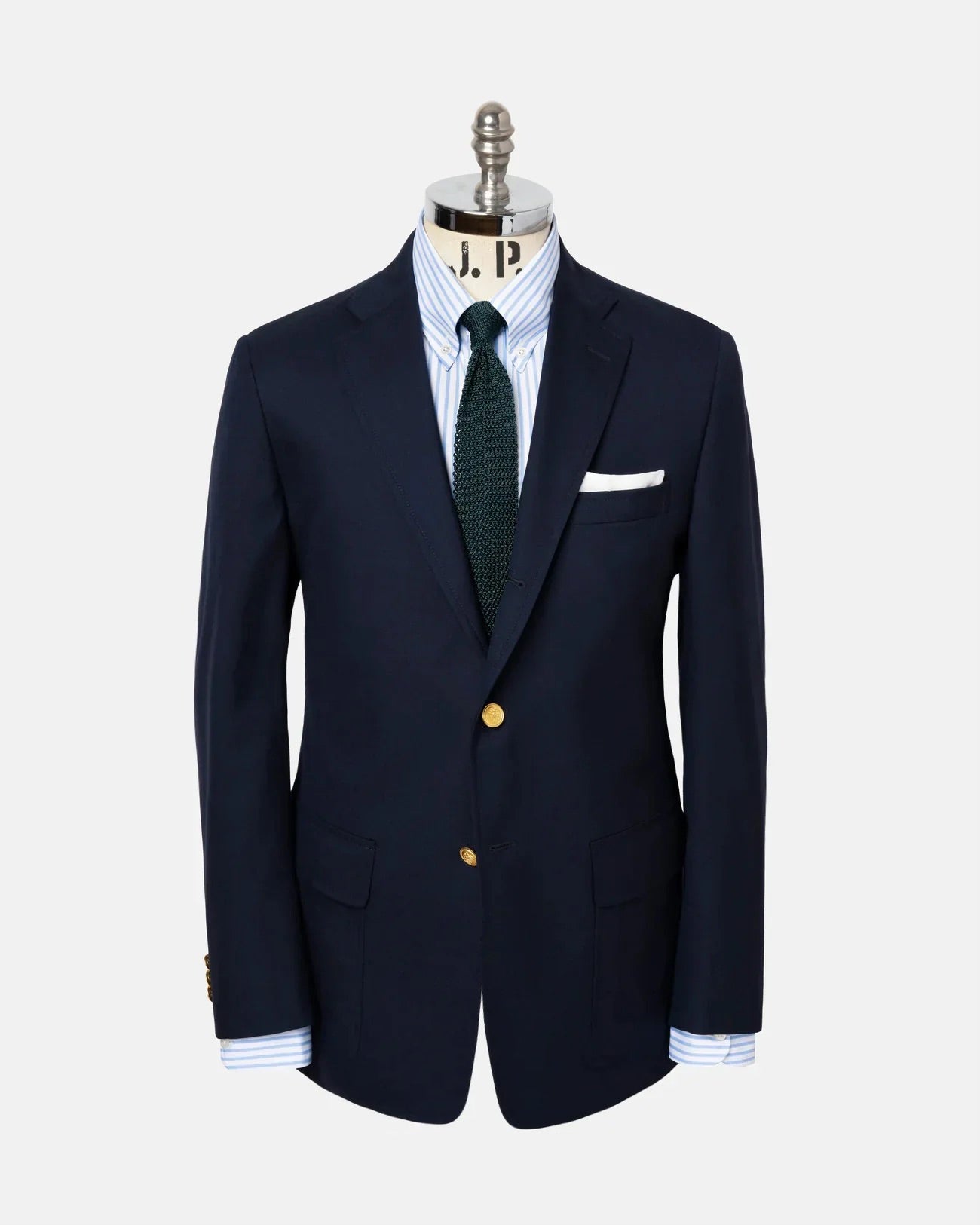Made-in-USA Soft Make Solid Navy Tropical Wool Ivy Blazer