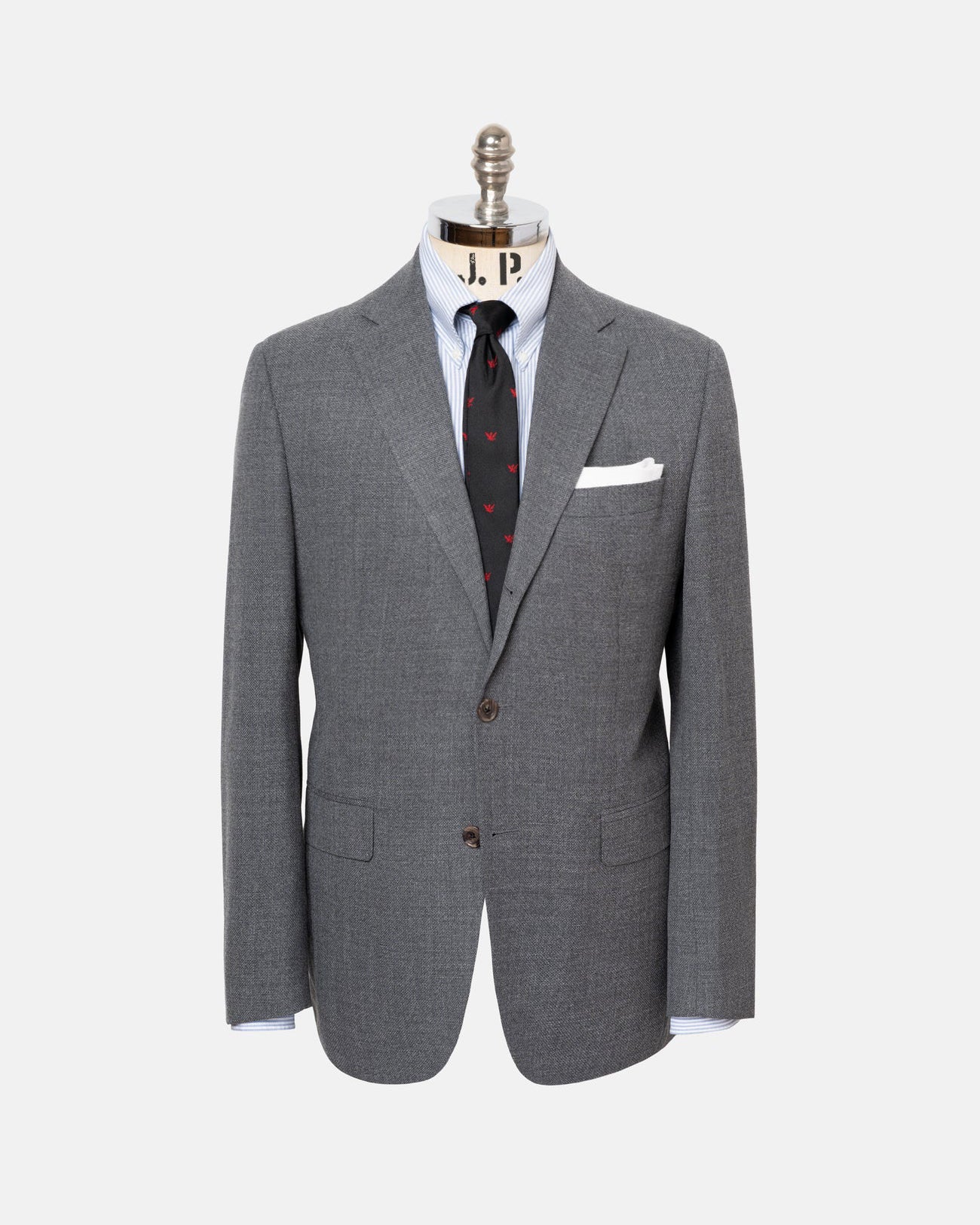 Made-in-Canada Solid Grey Wool Hopsack Sport Coat