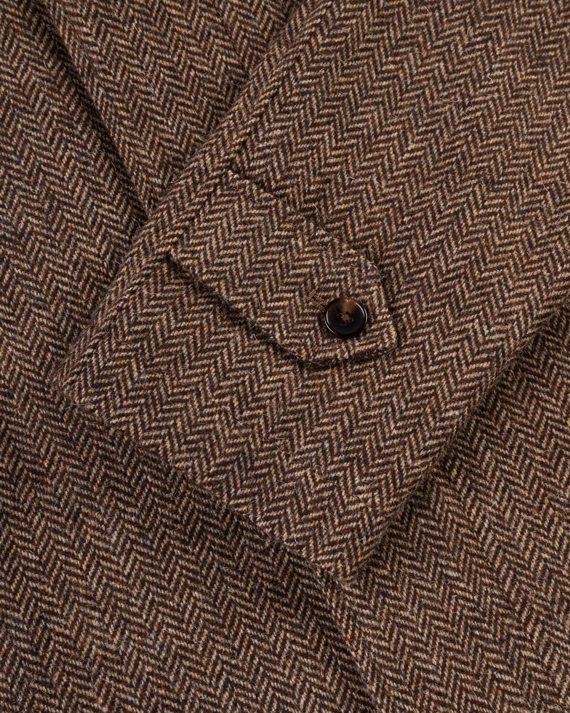 Brown Herringbone British Tweed Balmacaan