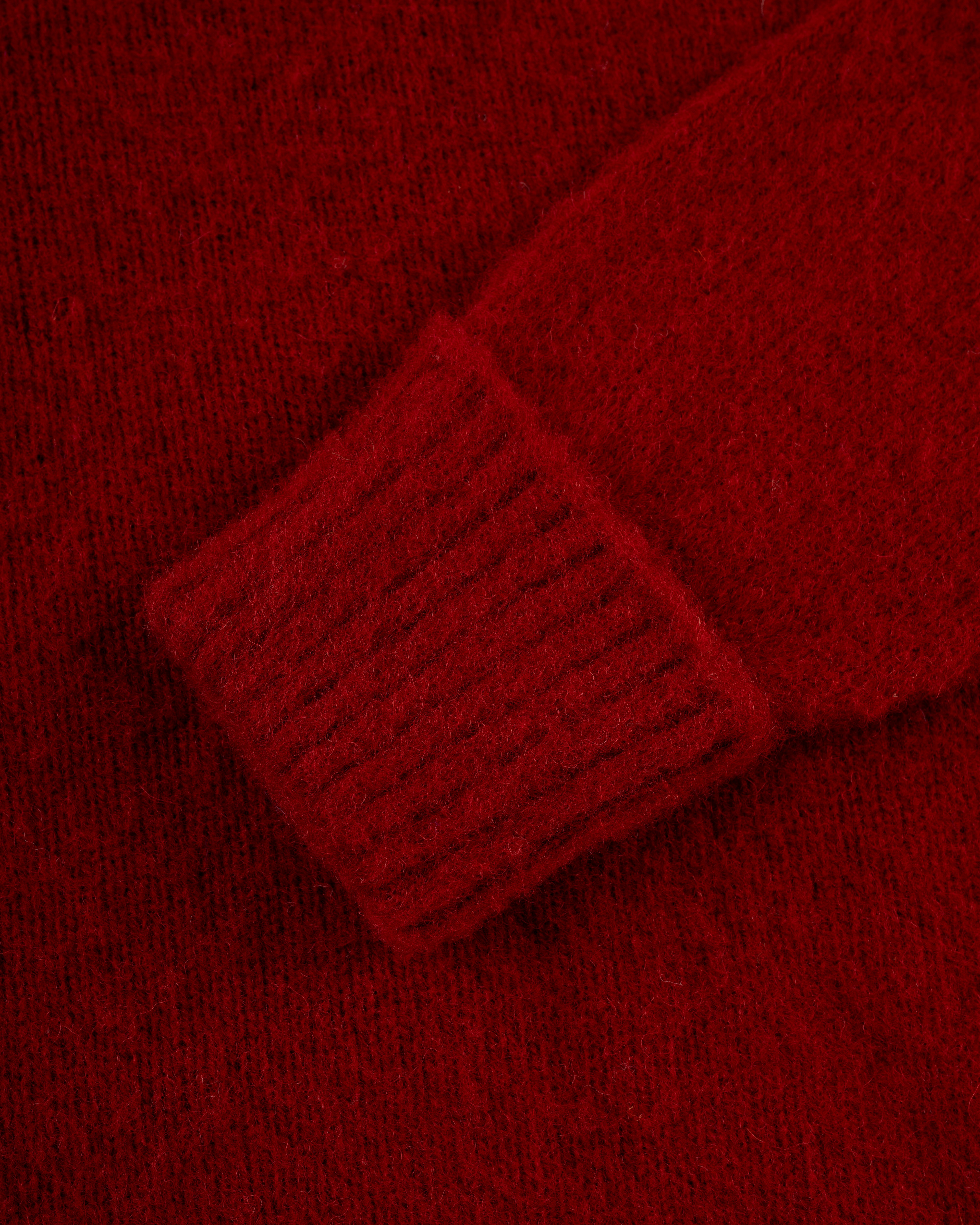 Made-in-Scotland Dark Red Shaggy Dog Sweater - Classic Fit