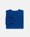 Made-in-Scotland Medium Blue Shaggy Dog Sweater  - Trim Fit