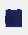 Made-in-Scotland Dark Blue Shaggy Dog Sweater  - Trim Fit