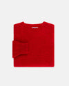 Made-in-Scotland Red Shaggy Dog Sweater  - Trim Fit
