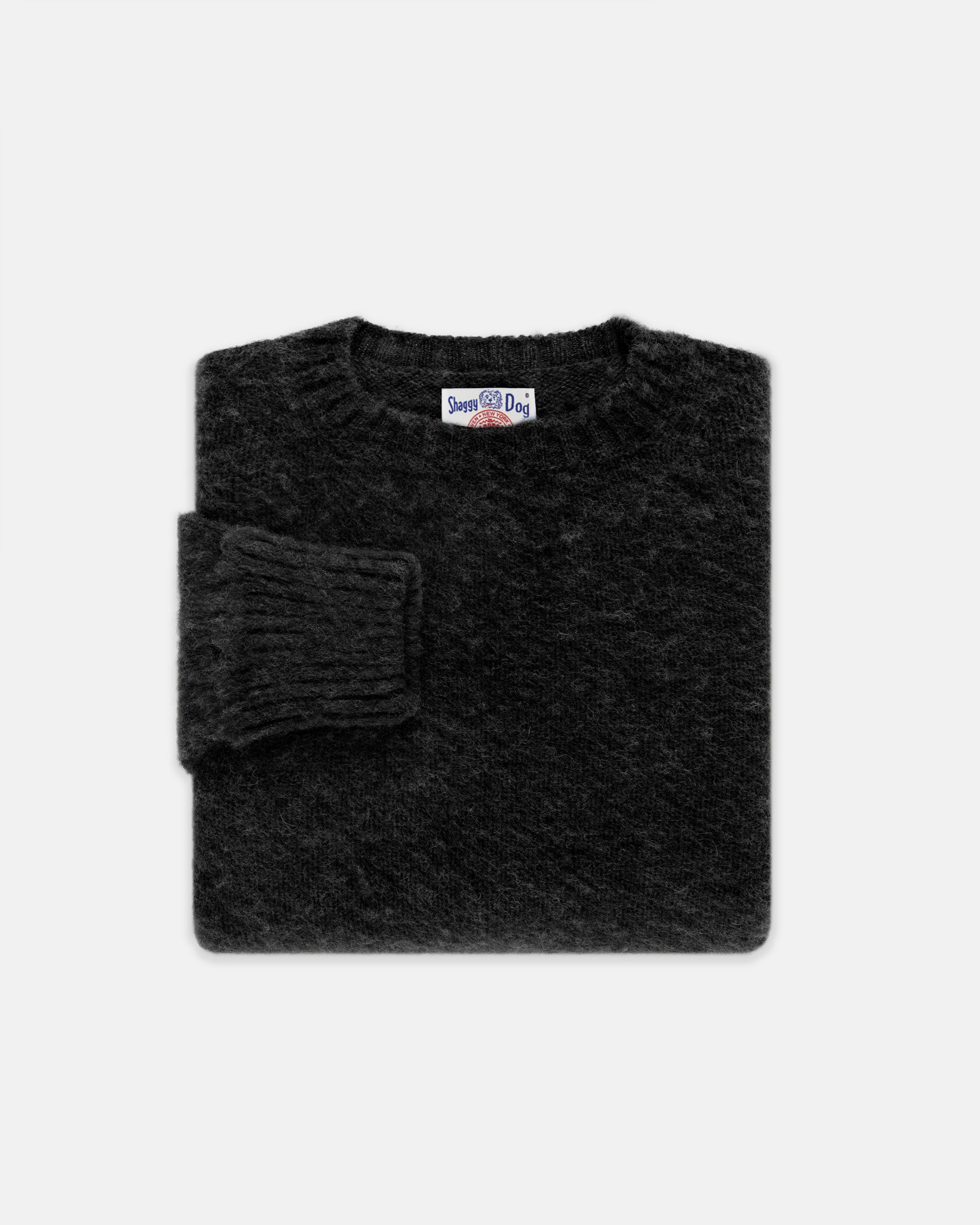 Made-in-Scotland Charcoal Shaggy Dog Sweater - Classic Fit