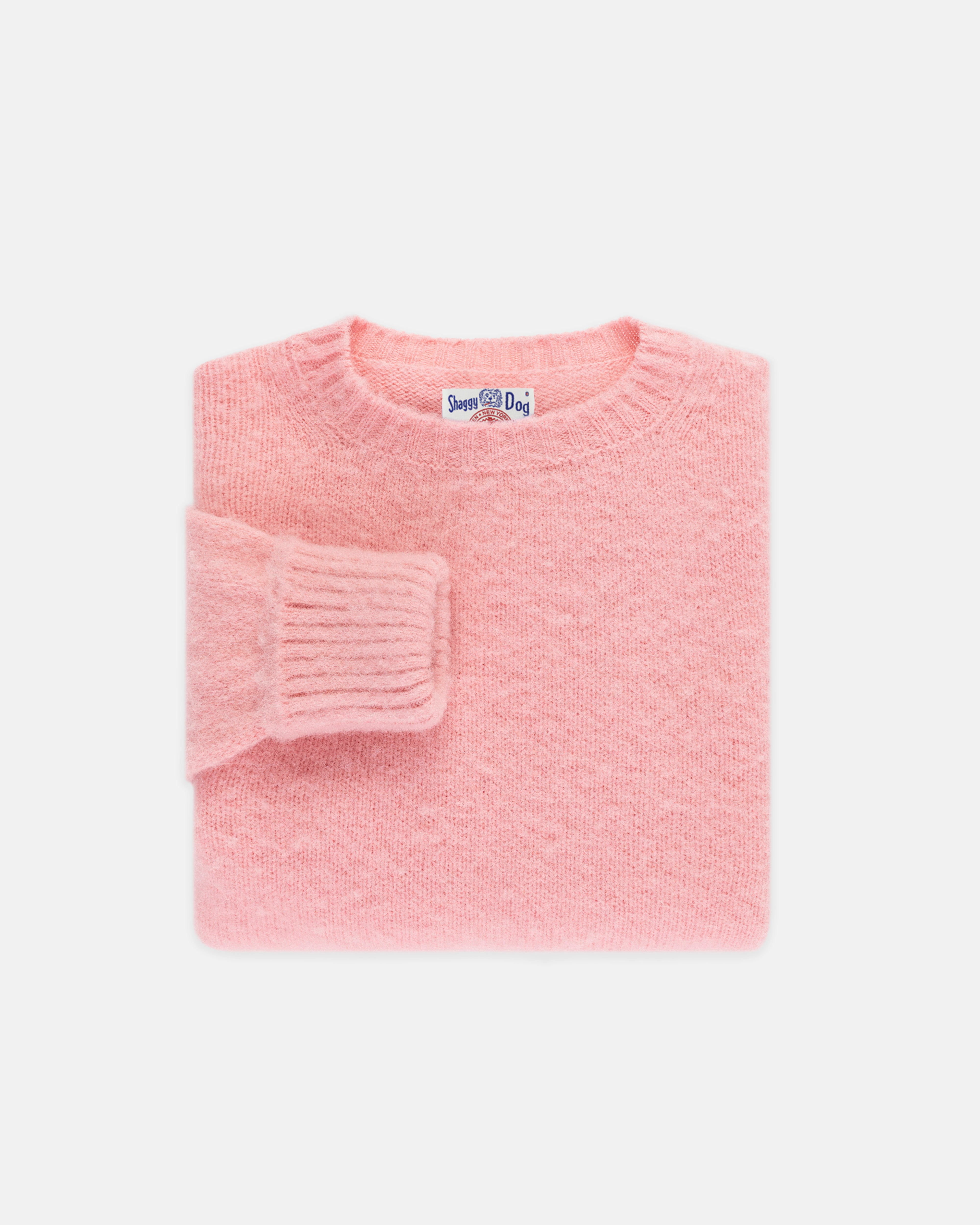 Made-in-Scotland Pink Shaggy Dog Sweater - Classic Fit
