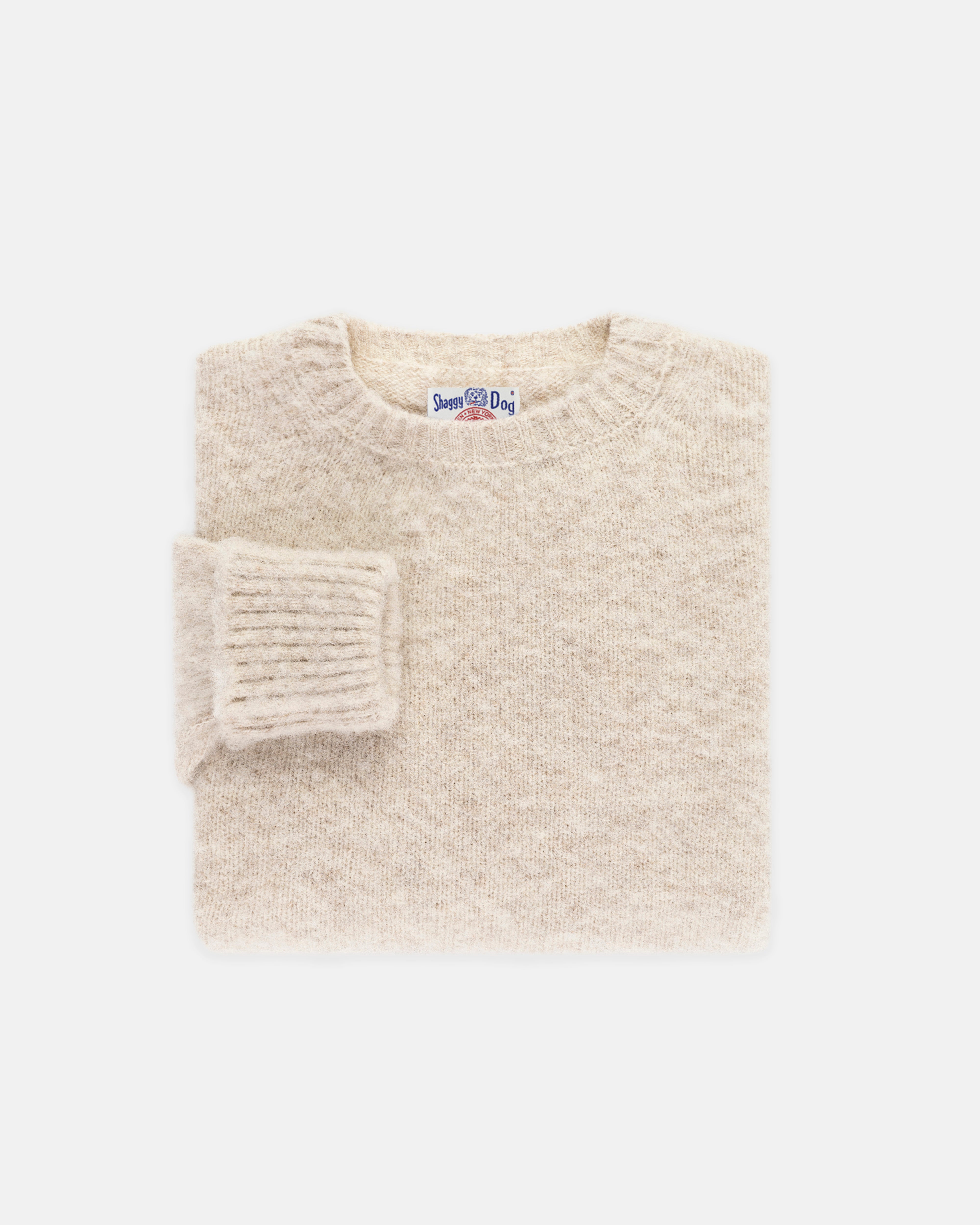Made-in-Scotland Ivory Shaggy Dog Sweater - Classic Fit