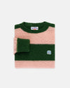 Made-in-Scotland Green & Pink Stripe Shaggy Dog Icon Sweater - Classic Fit