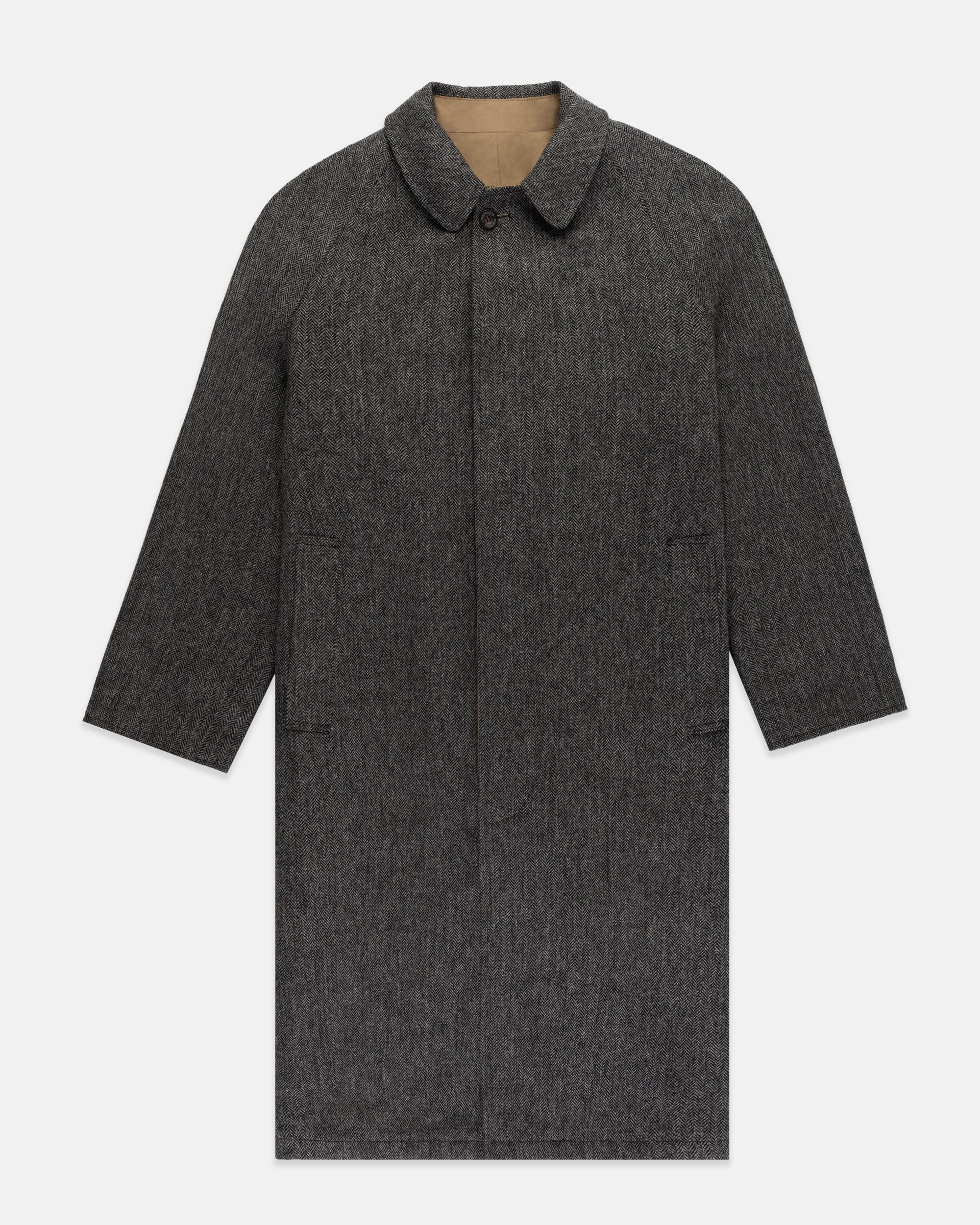 Made-in-England Twill-Tweed Reversible Topcoat