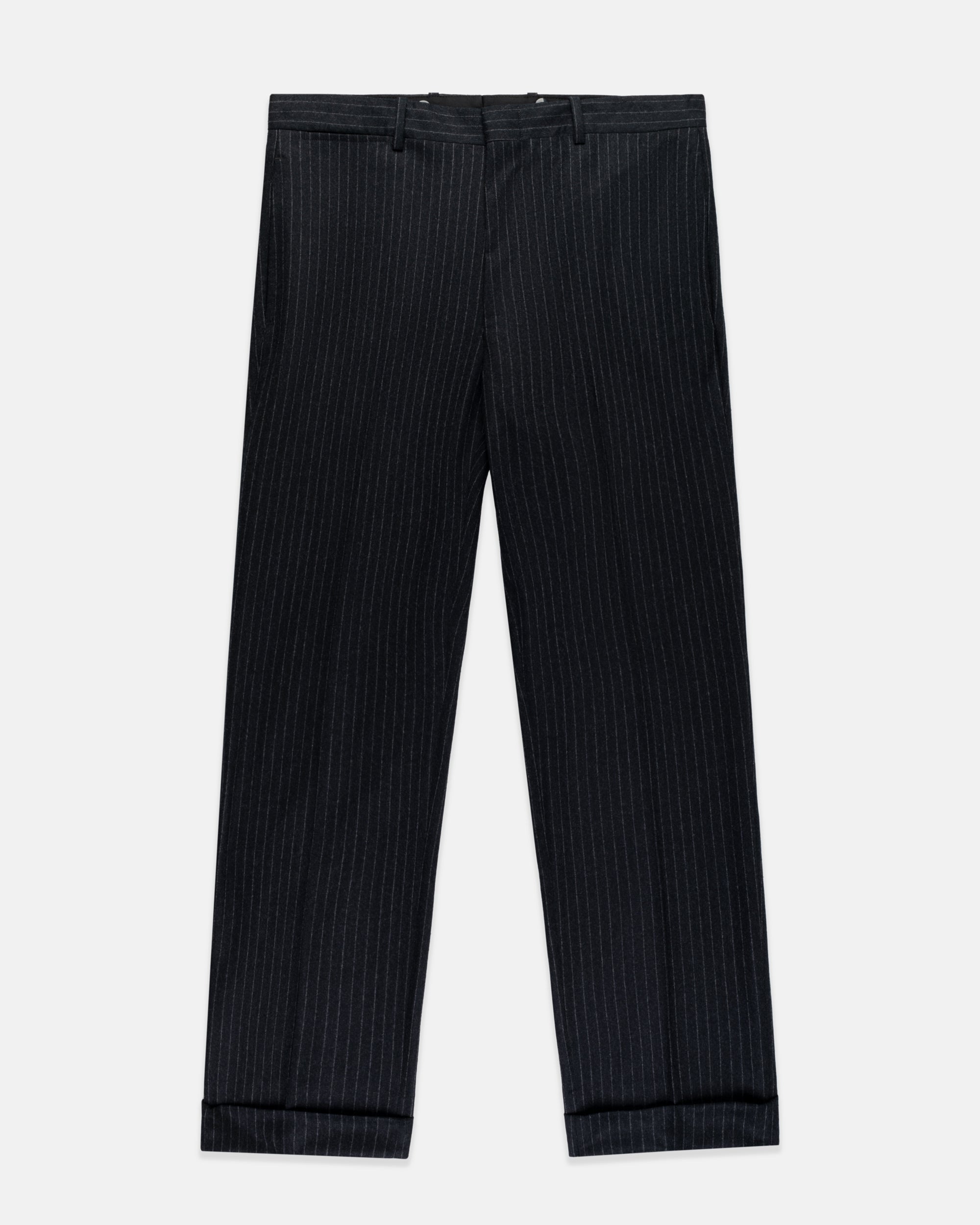 Made-in-Canada Charcoal Chalkstripe Wool Flannel Suit