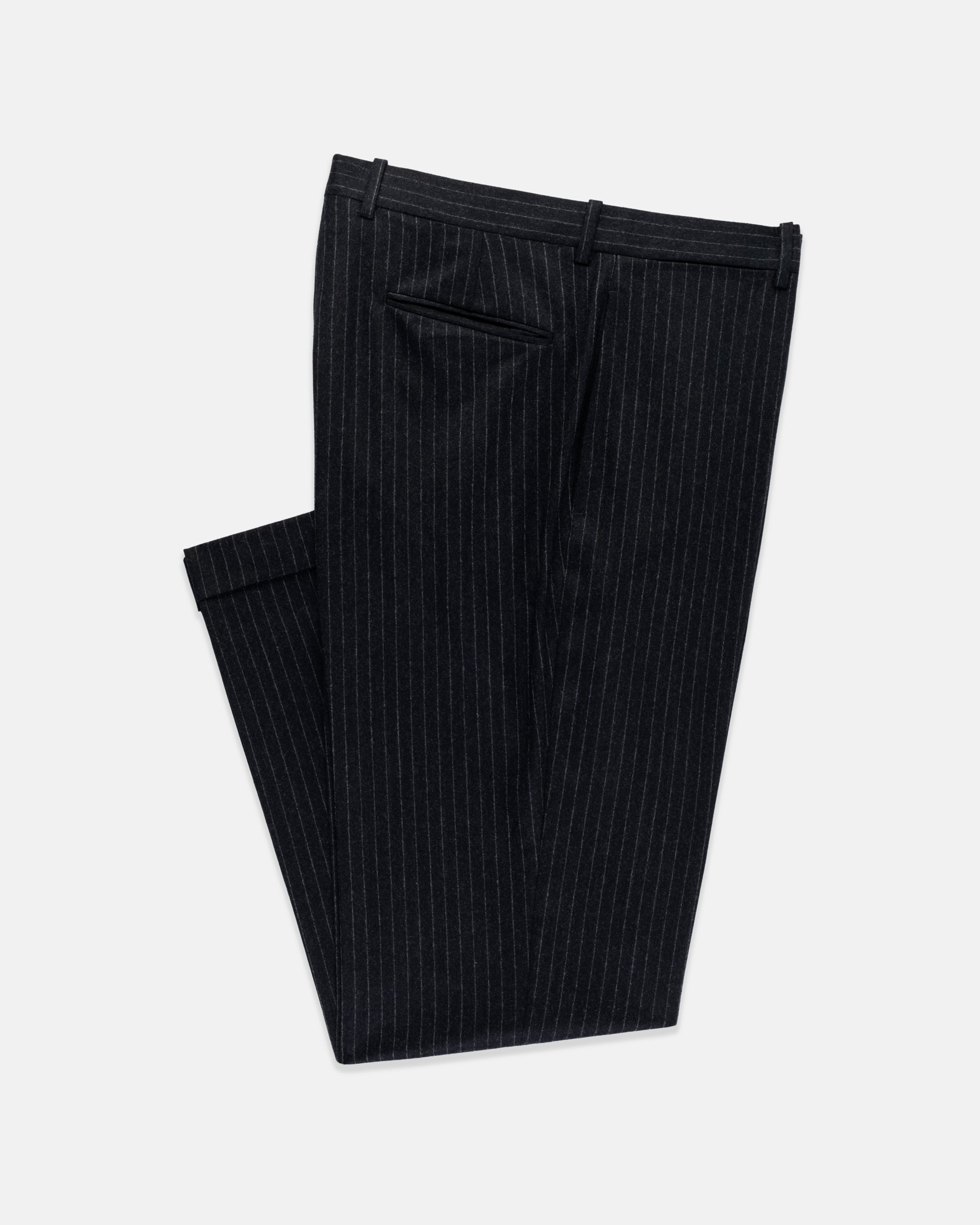 Made-in-Canada Charcoal Chalkstripe Wool Flannel Suit