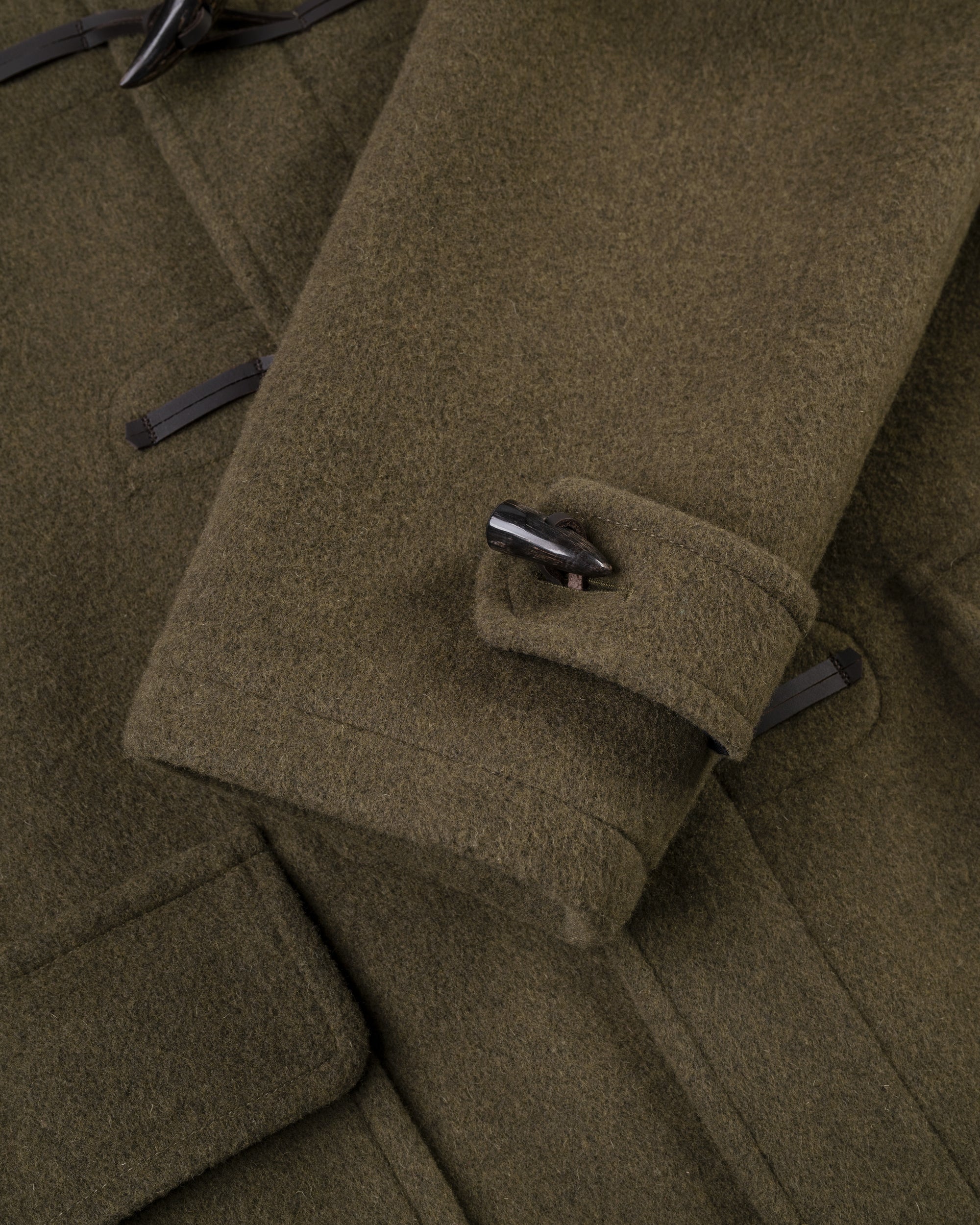 Made-in-England Loden Green Classic Morris Duffle Coat
