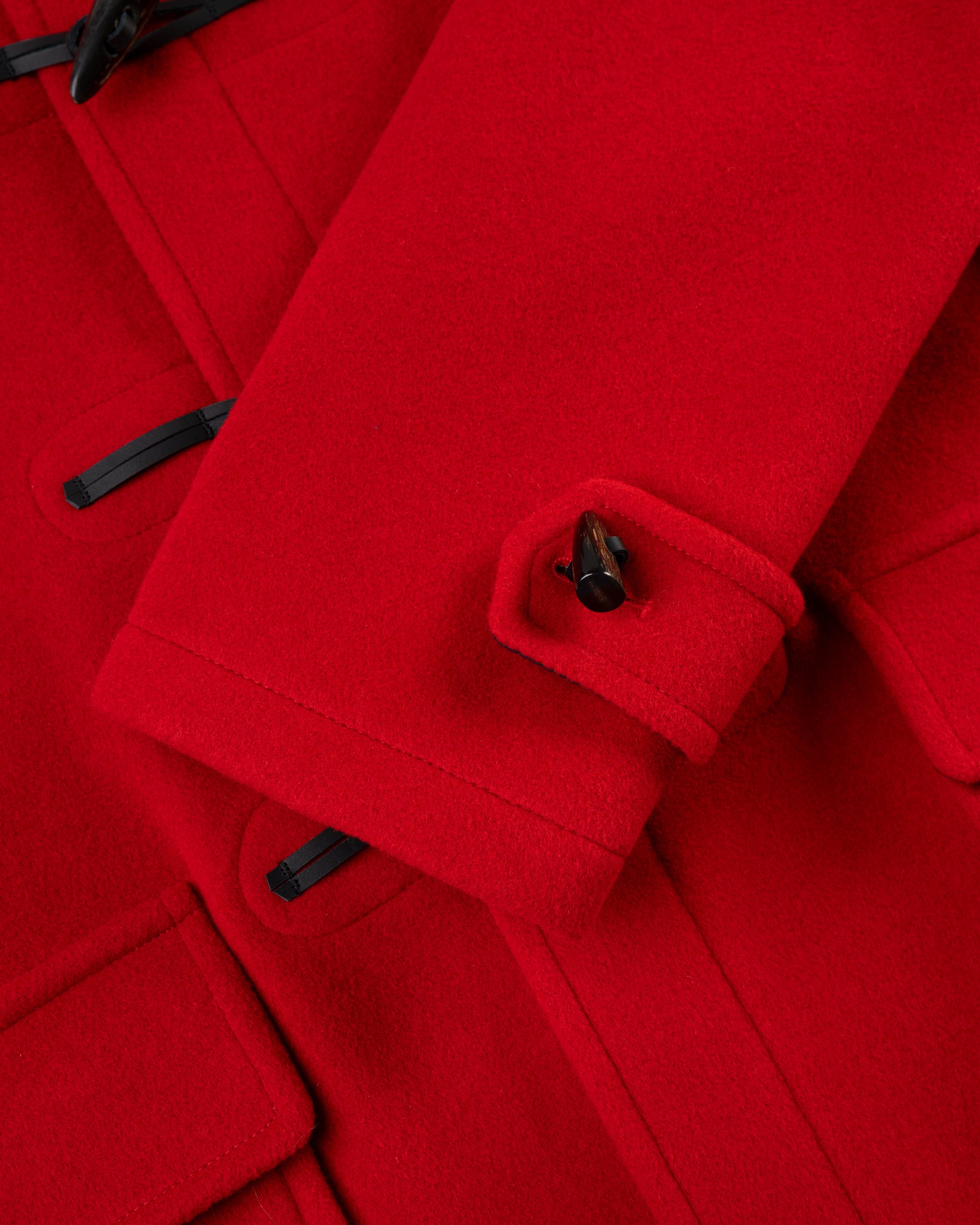 Made-in-England Scarlet Classic Morris Duffle Coat