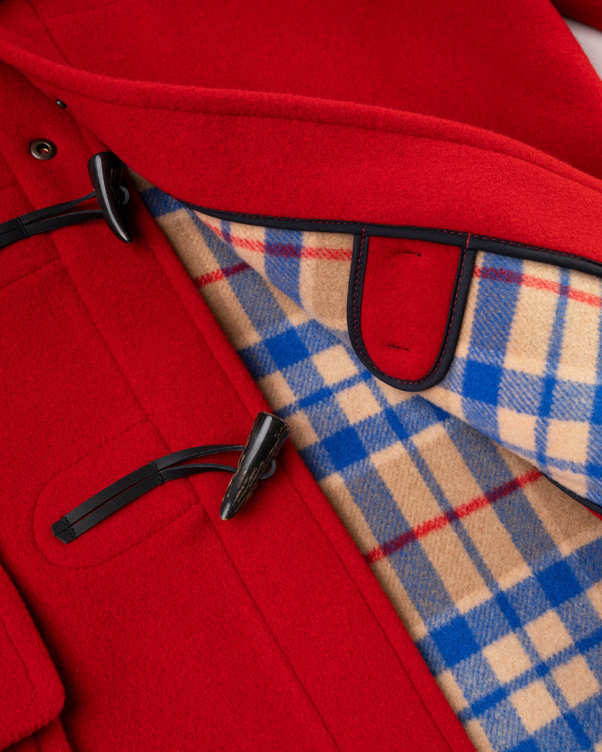 Made-in-England Scarlet Classic Morris Duffle Coat