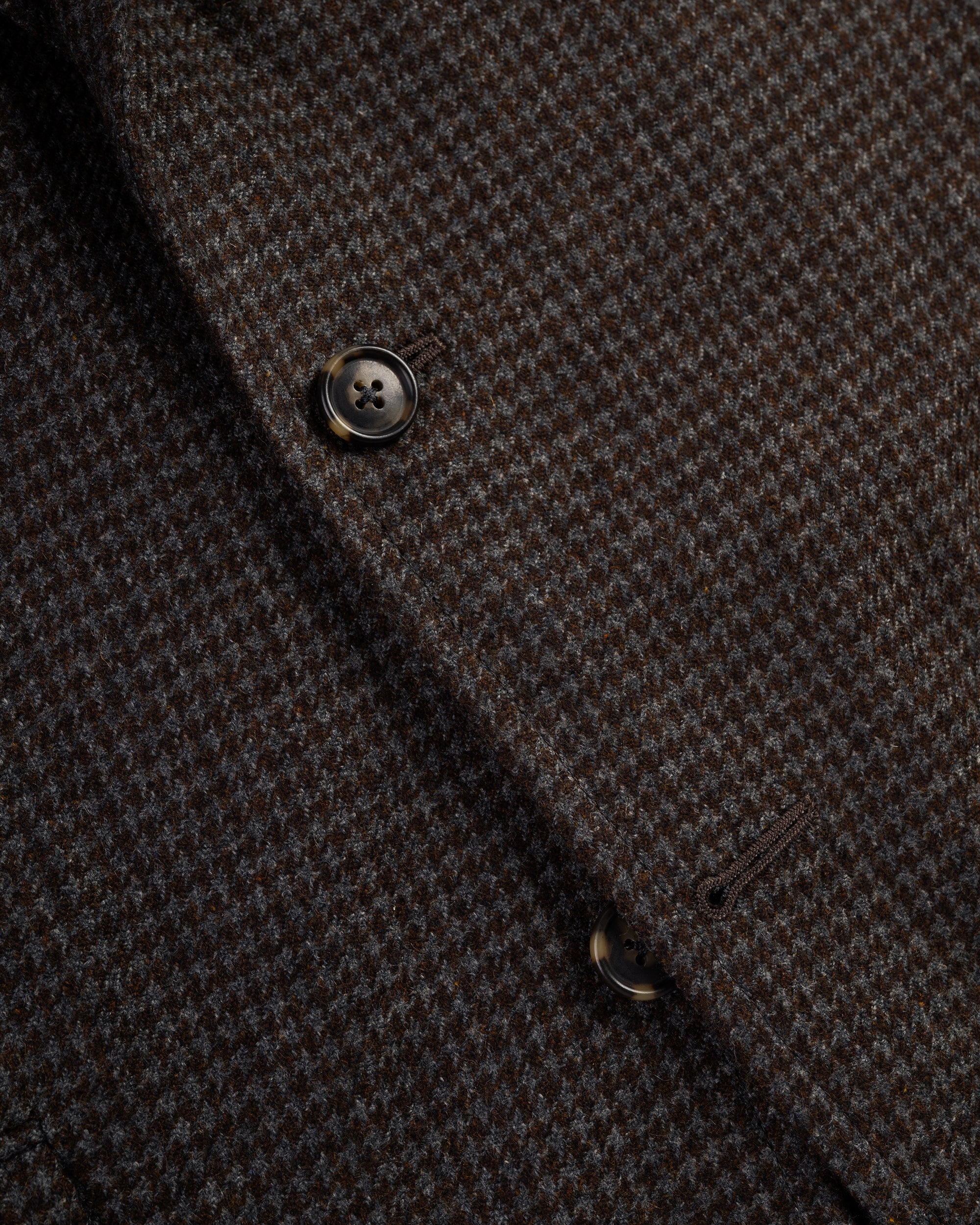Made-in-USA Grey & Brown Houndstooth Cheviot Tweed Sport Coat - Custom Make