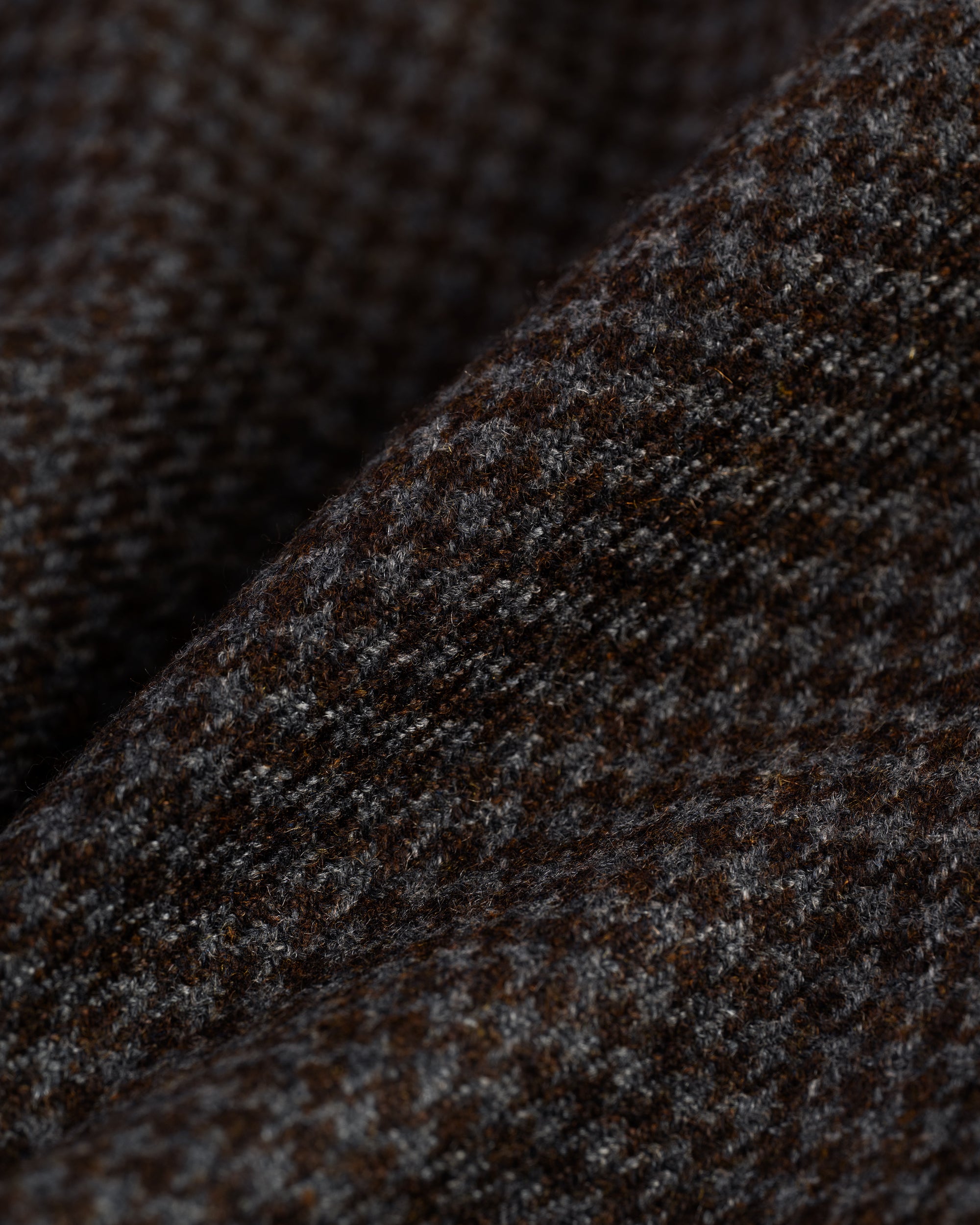 Made-in-USA Grey & Brown Houndstooth Cheviot Tweed Sport Coat - Custom Make