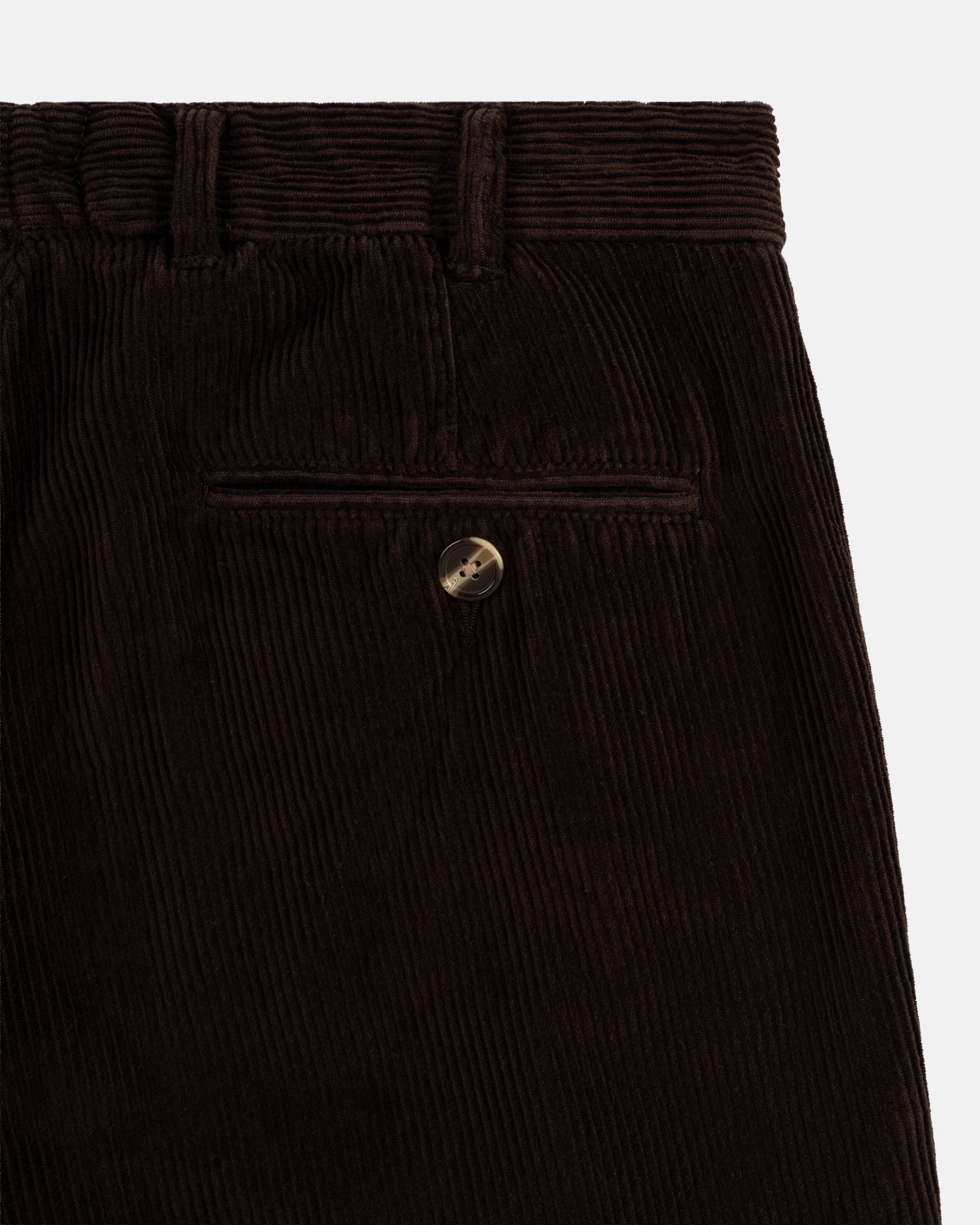 Solid Brown Wide Wale Corduroy Trouser - Trim Fit
