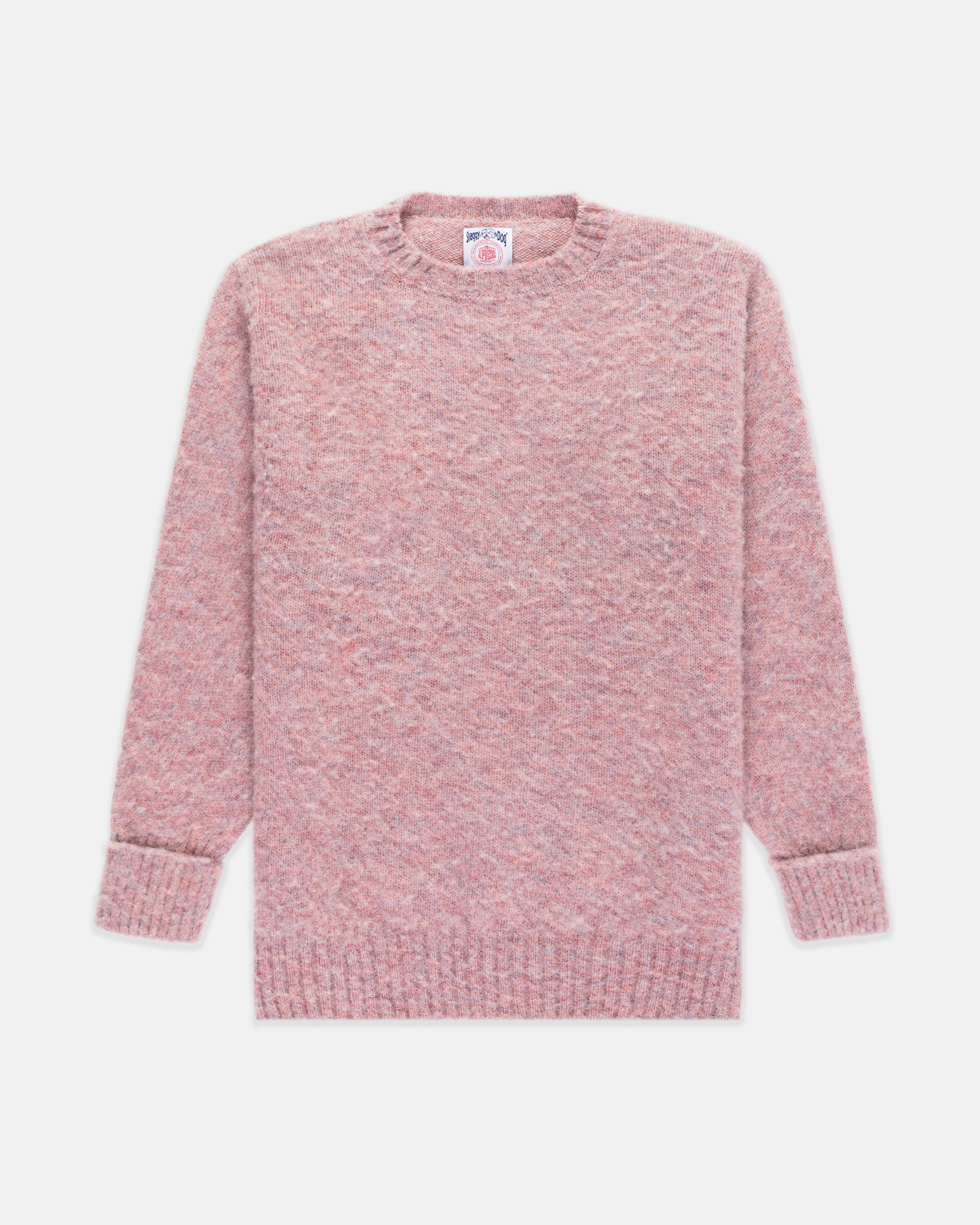 Made-in-Scotland Dark Pink Marl Shaggy Dog Sweater - Classic Fit