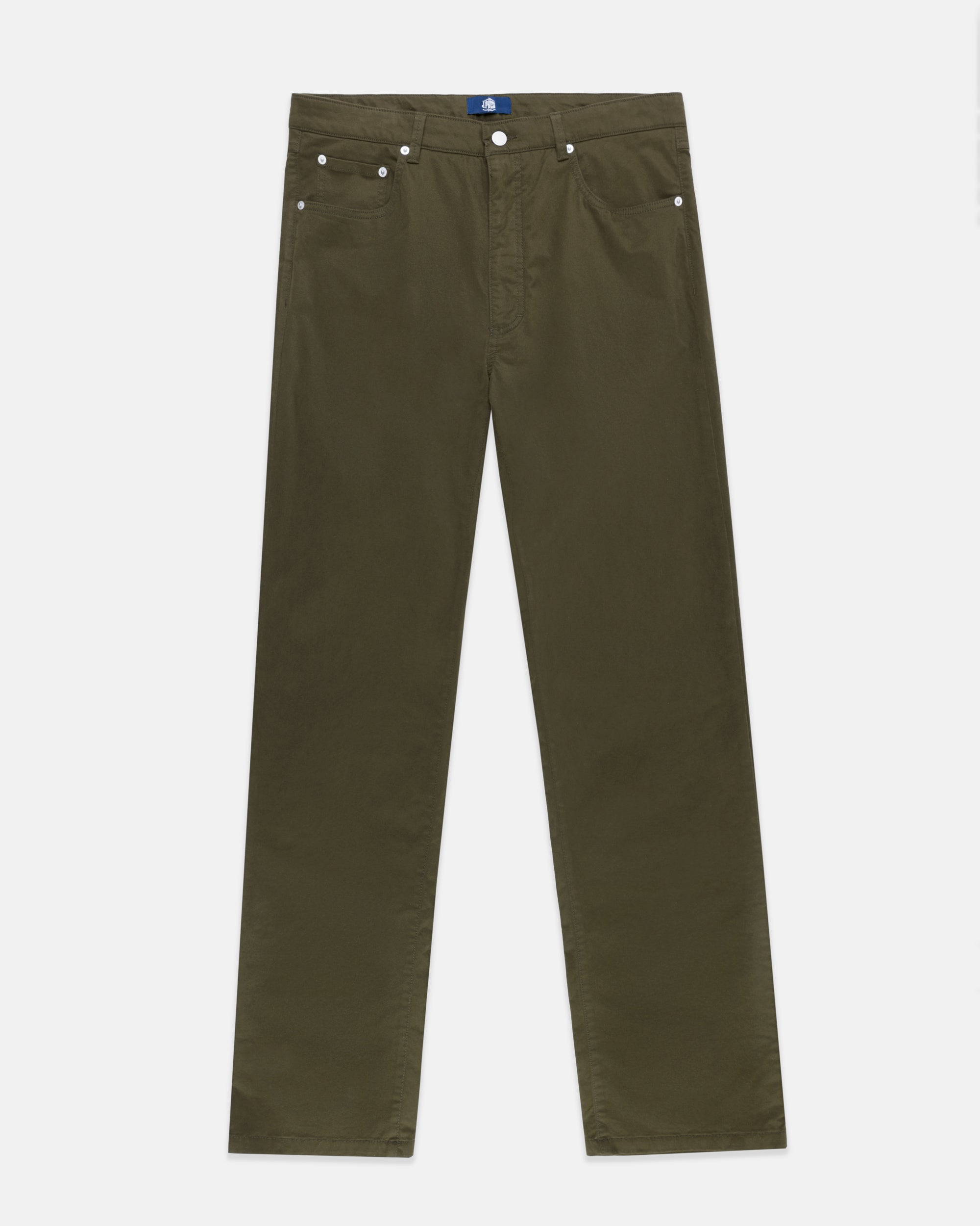 Olive 5-Pocket Twill Pant