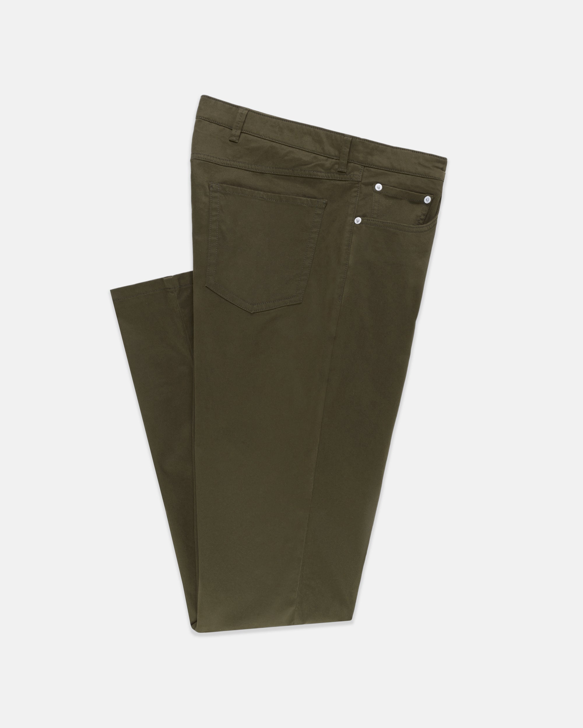 Olive 5-Pocket Twill Pant