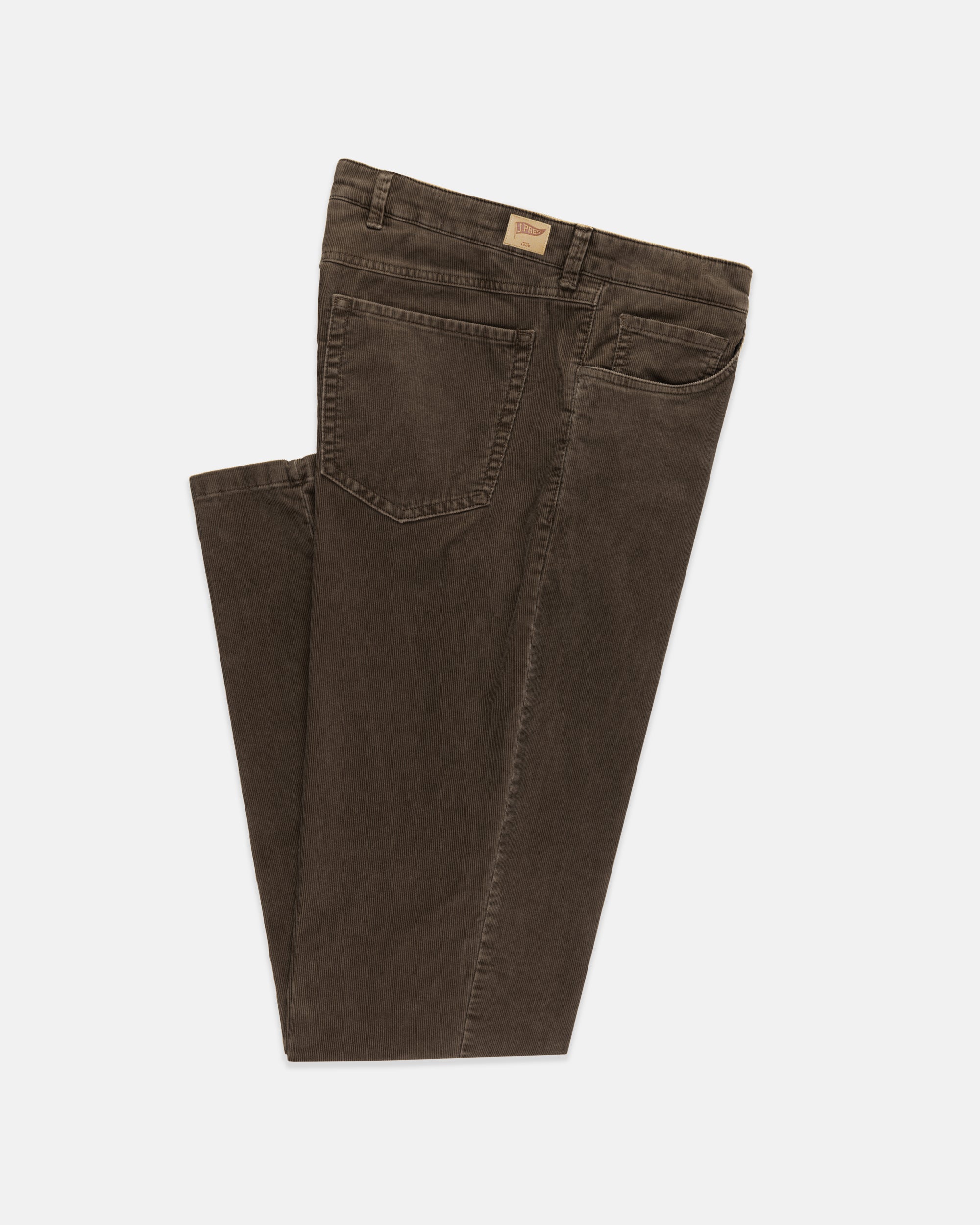 Brown Pincord 5-Pocket Pants - Trim Fit