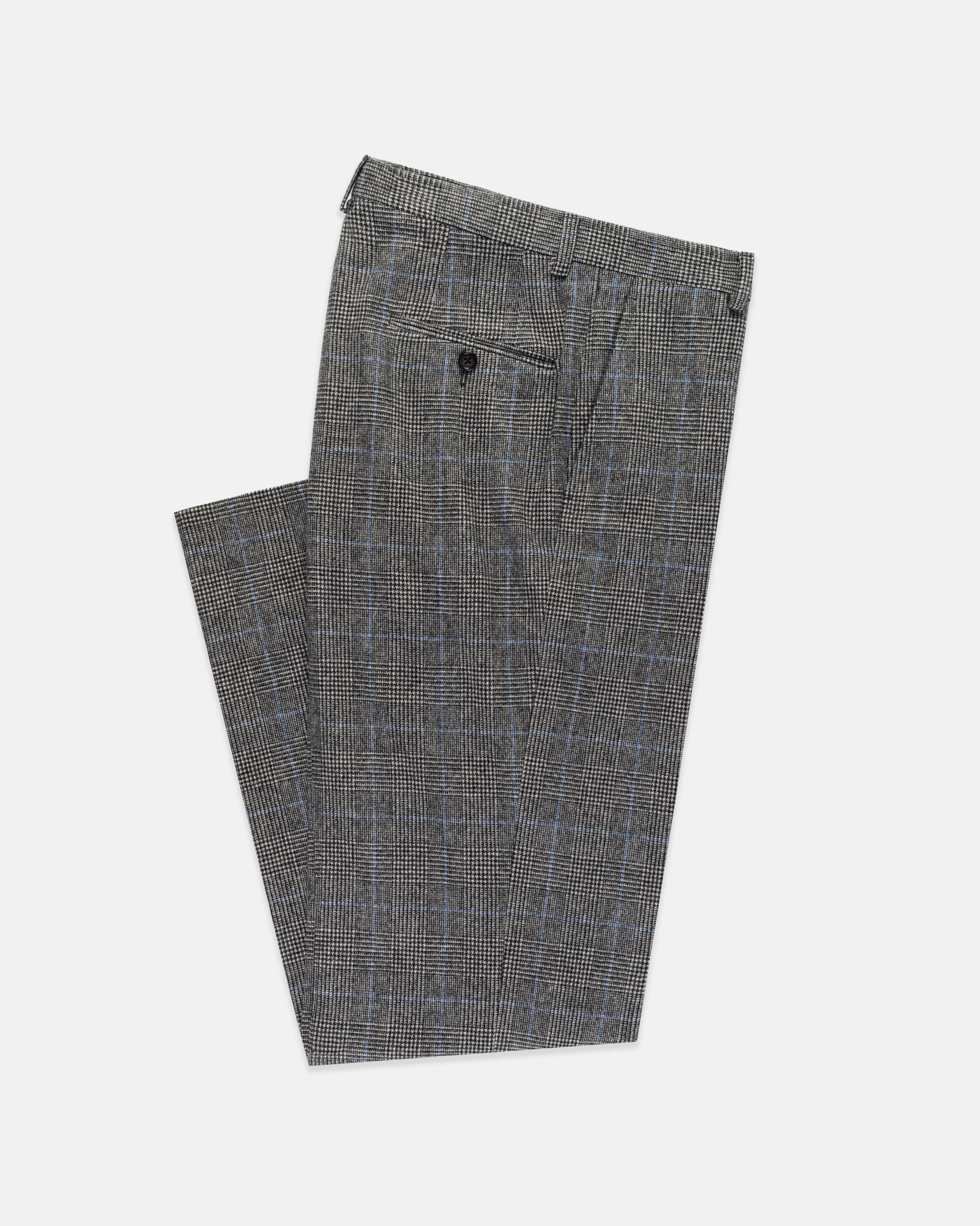 Made-in-USA Black & White Prince-of-Wales Fox Flannel Suit