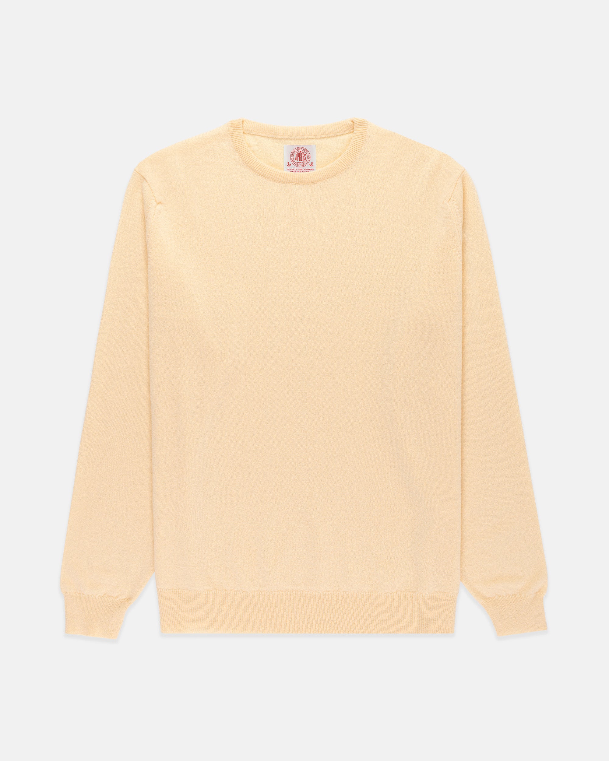 Made-in-Scotland Yellow Cashmere Crewneck Sweater