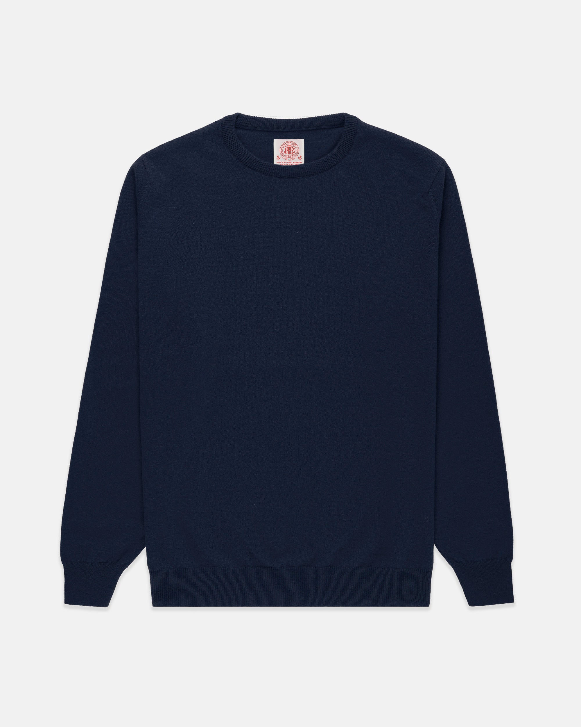 Made-in-Scotland Navy Cashmere Crewneck Sweater