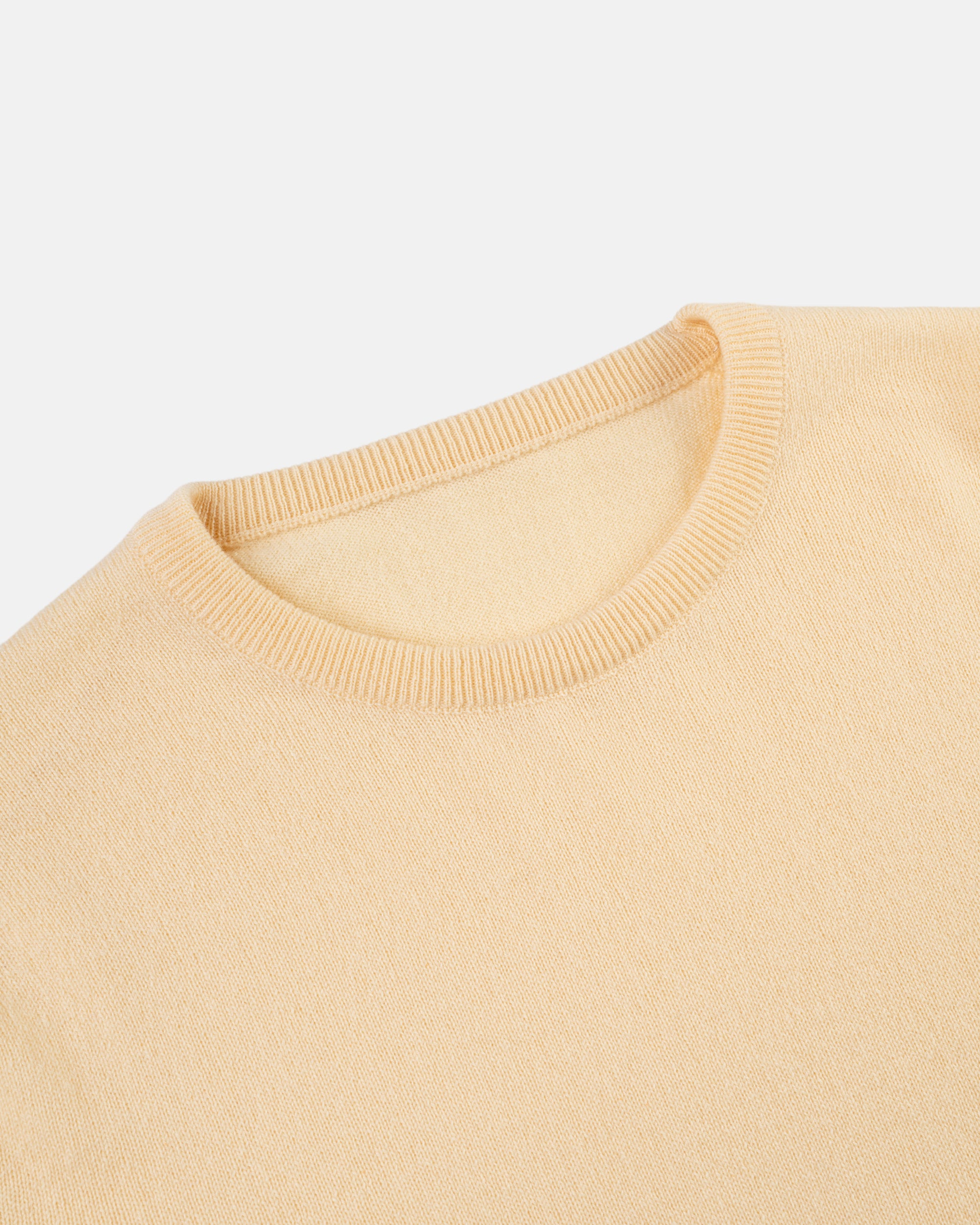 Made-in-Scotland Yellow Cashmere Crewneck Sweater