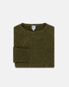 Solid Olive Crewneck Sweater - Trim Fit