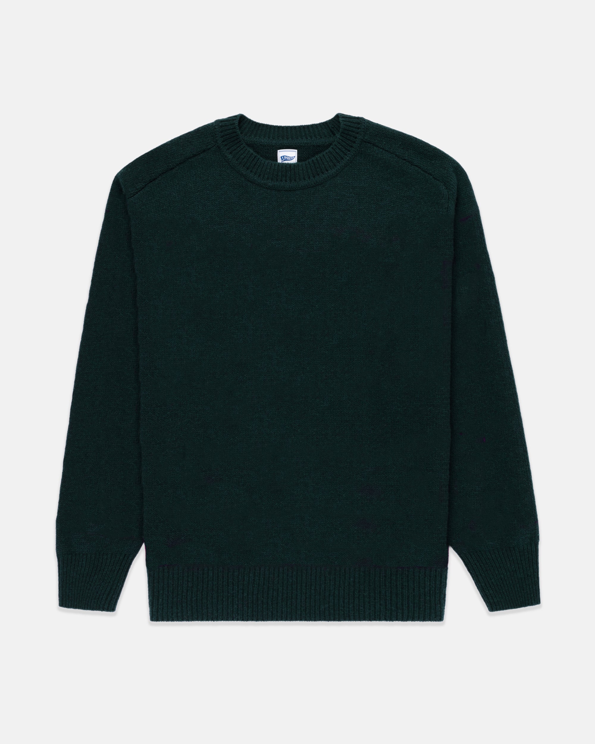Green Wool Crewneck Sweater - Trim Fit