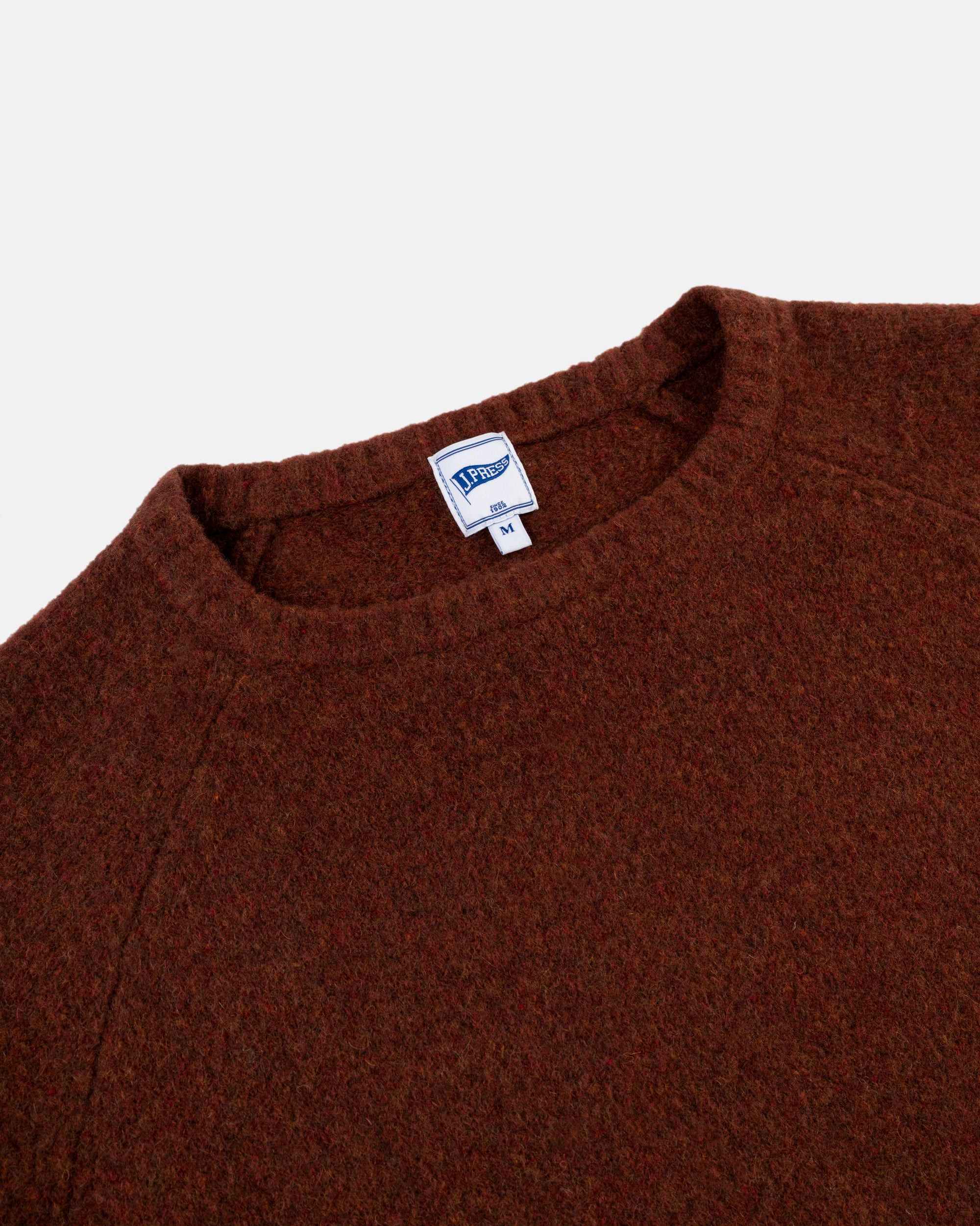 Solid Rust Crewneck Sweater - Trim Fit
