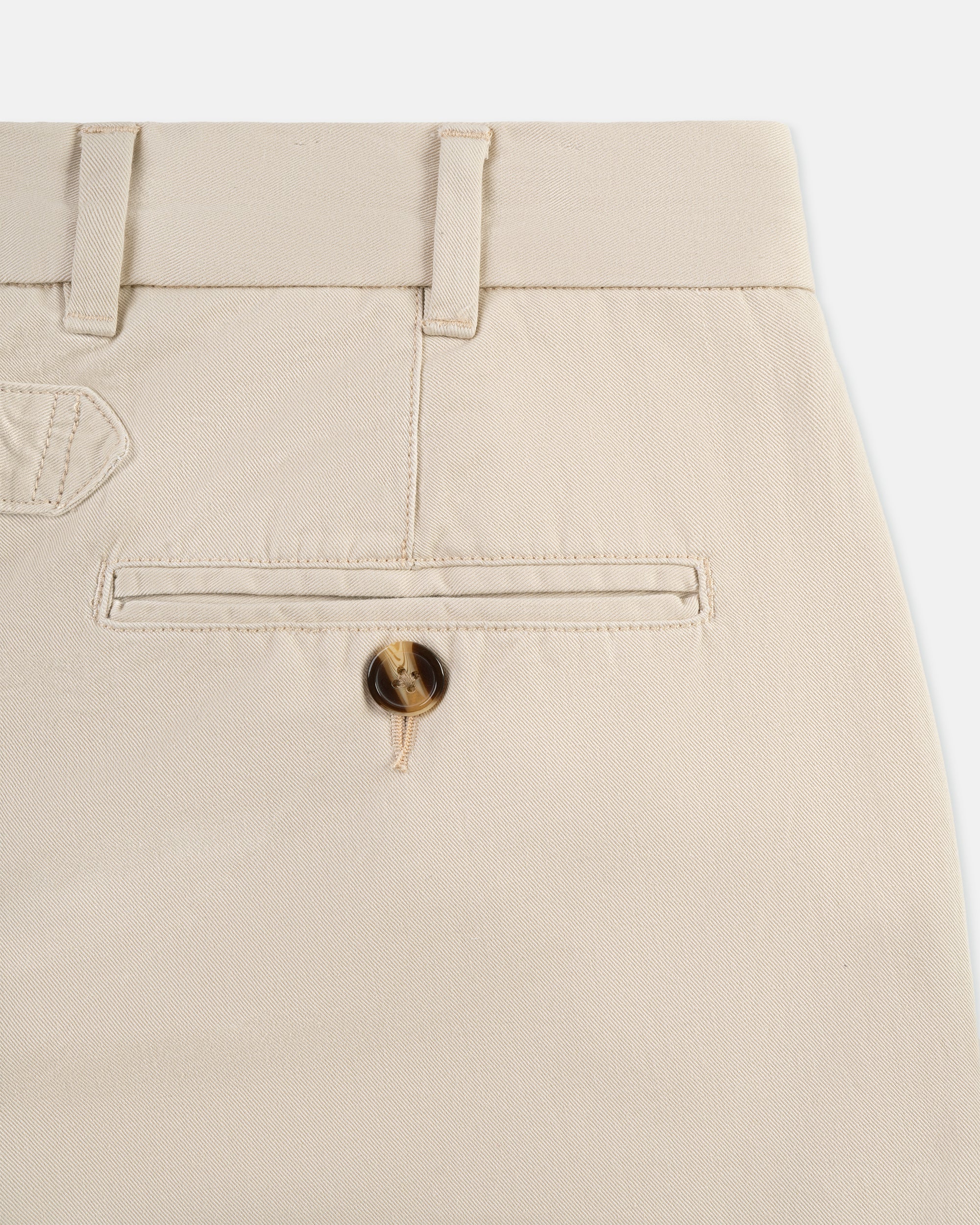 Stone Cinch-Back Cotton Chino Trouser - Trim Fit