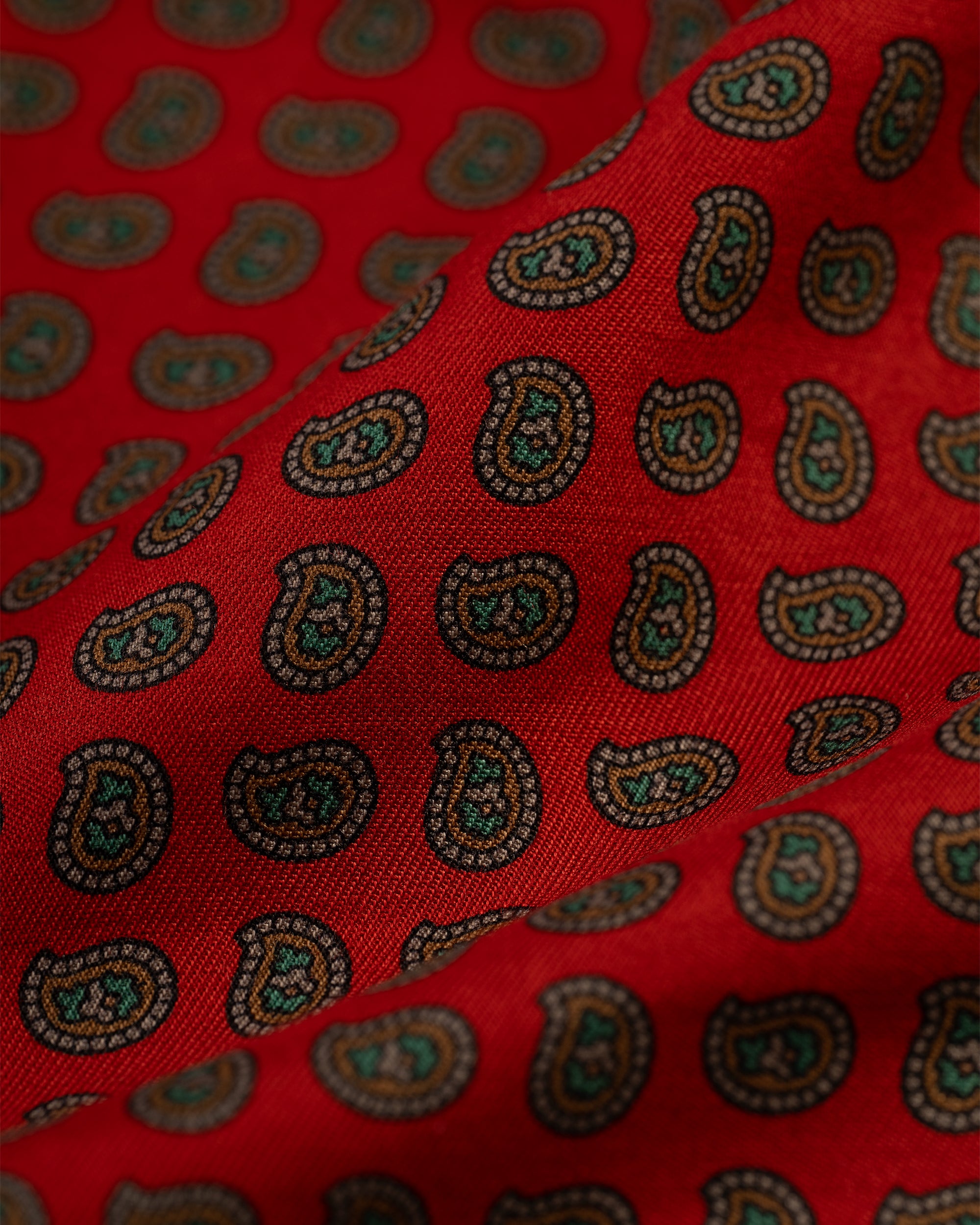 Made-in-USA Red Pine Silk Pocket Square