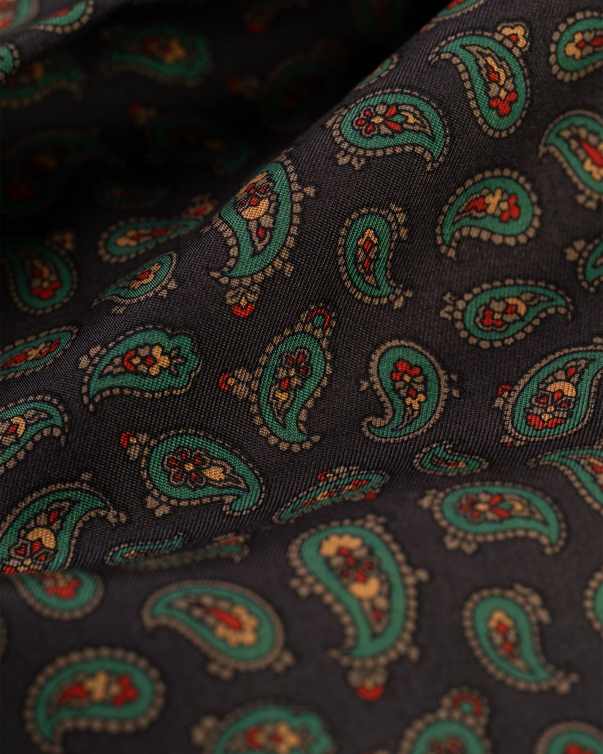 Made-in-USA Navy Pine Silk Pocket Square