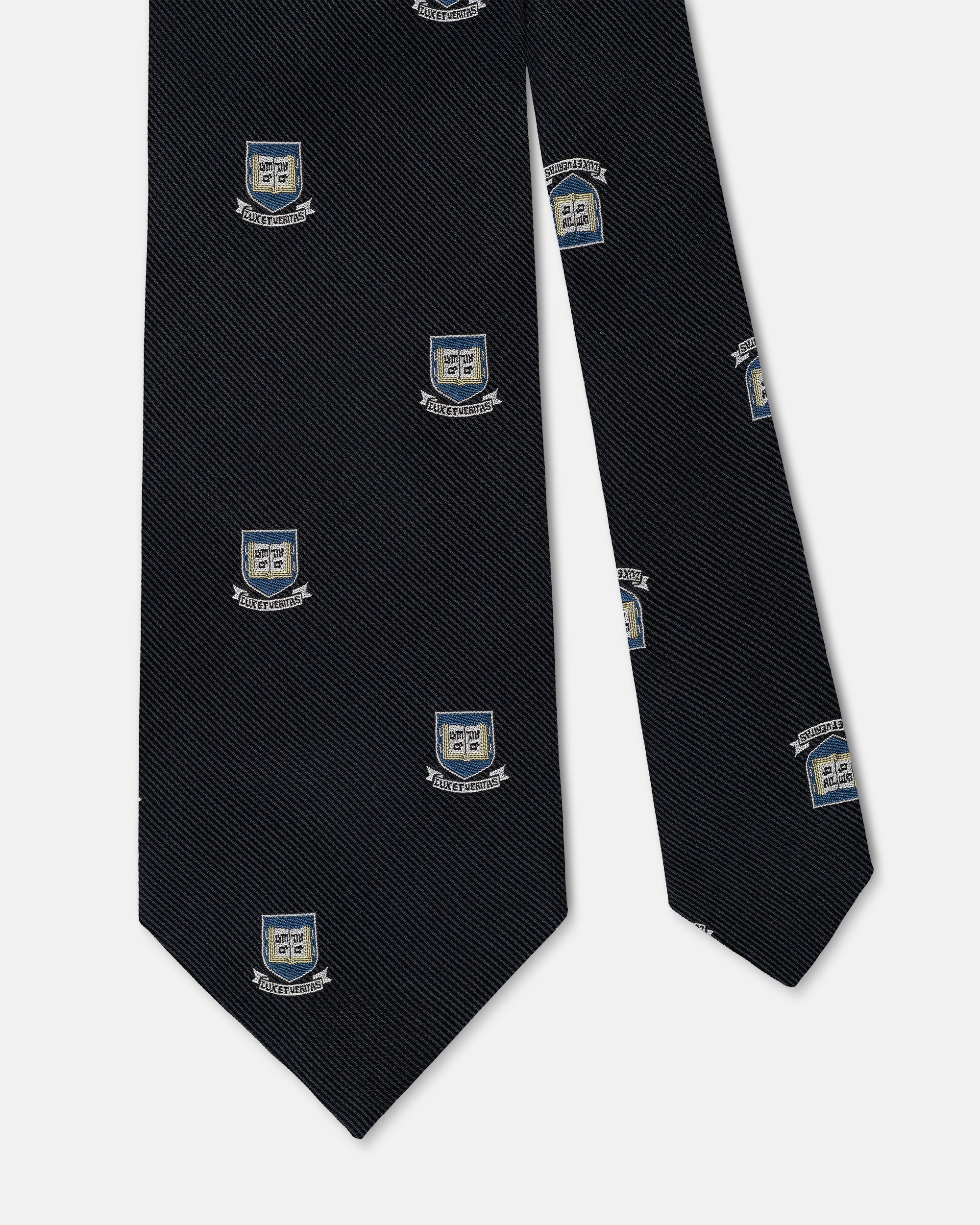 Made-in-England Navy Yale Shield Club Tie