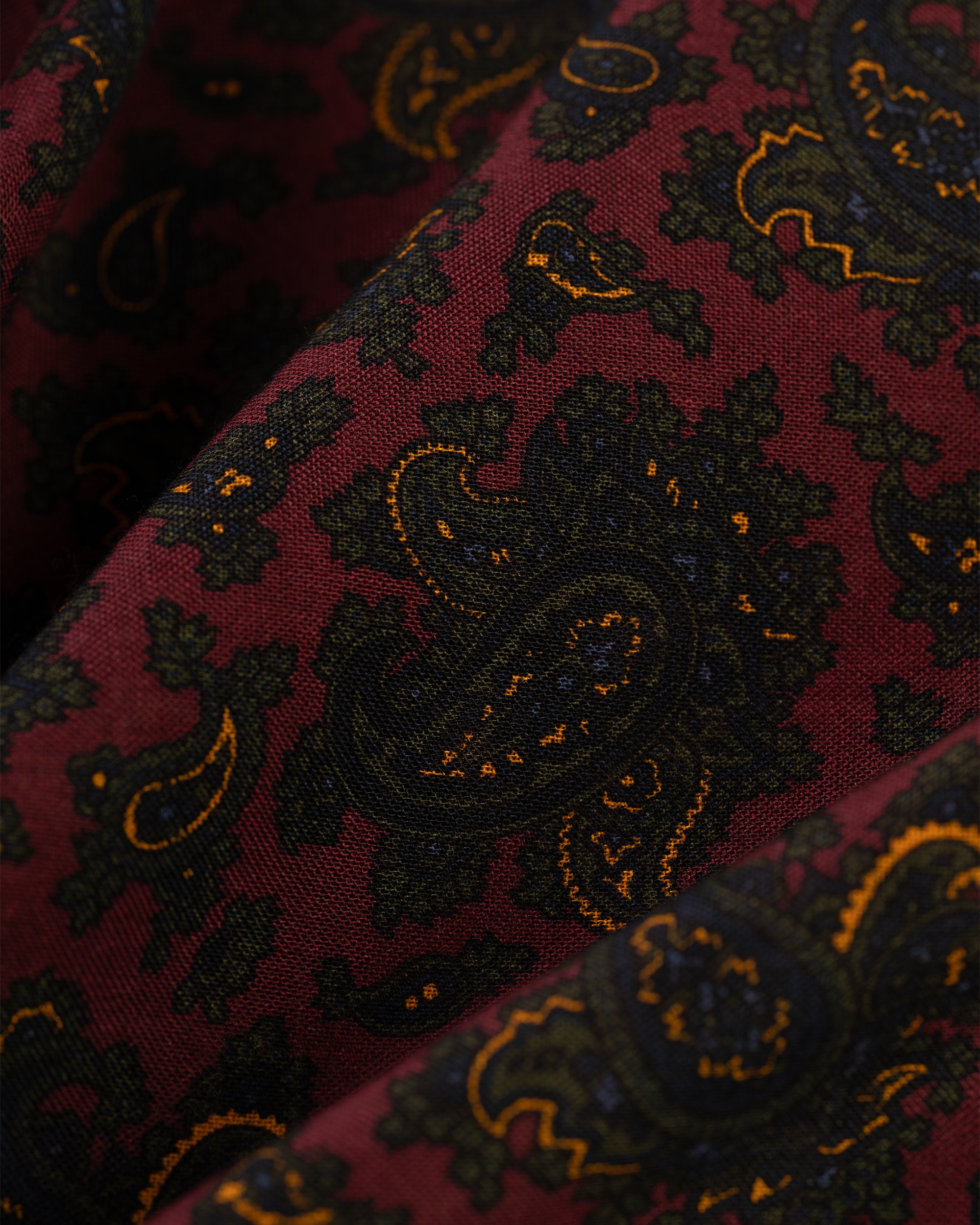 Made-in-England Burgundy Paisley Wool/Silk Scarf