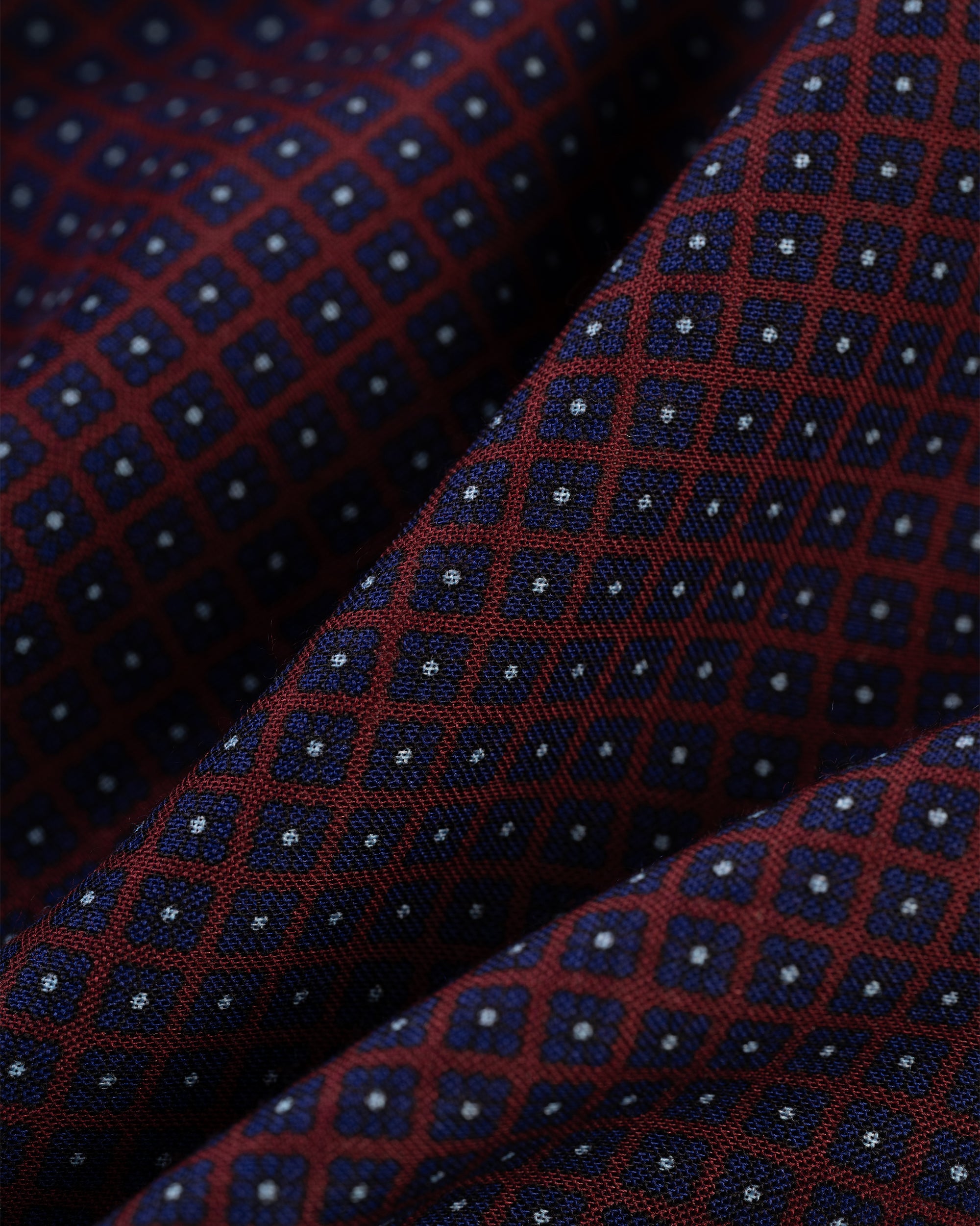 Made-in-England Burgundy Foulard Wool/Silk Scarf