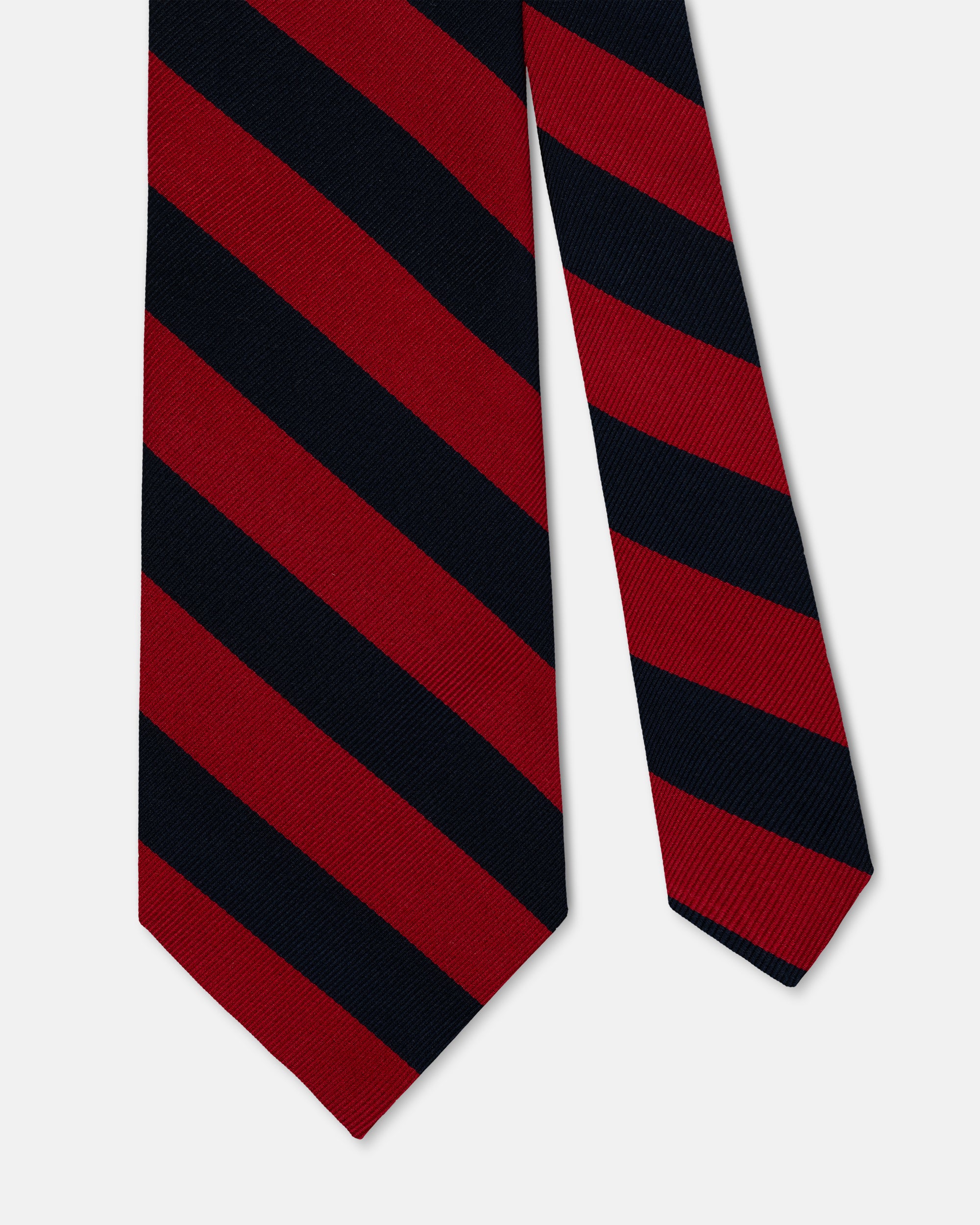 Made-in-USA Navy & Red Guard Stripe Silk Repp Tie