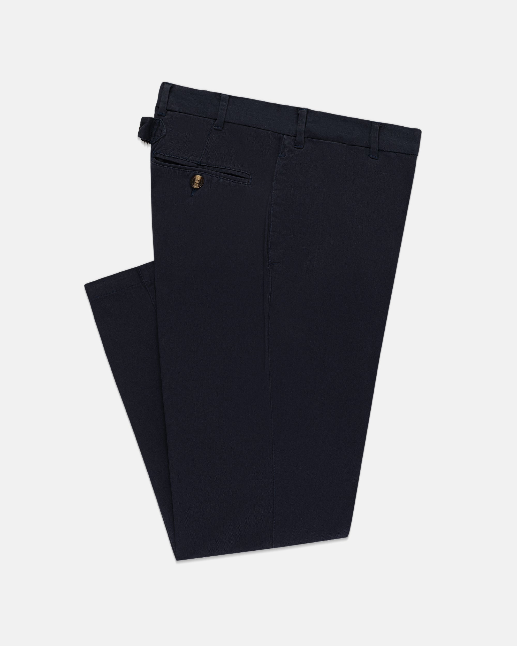 Cotton Chino Cinch-Back Pants - Navy | J.Press
