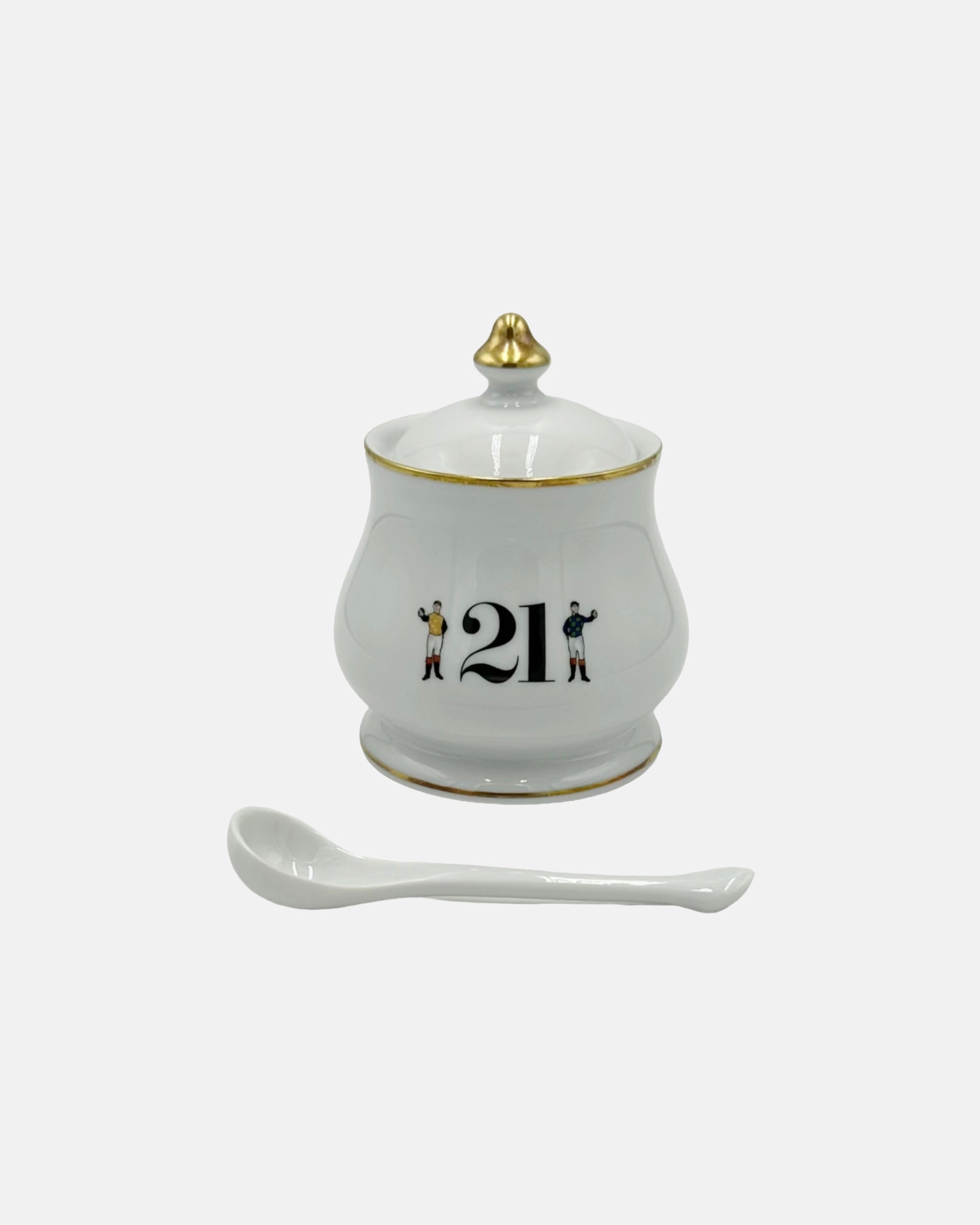 Vintage 21 Club NYC Restaurant Condiment Jar with Spoon