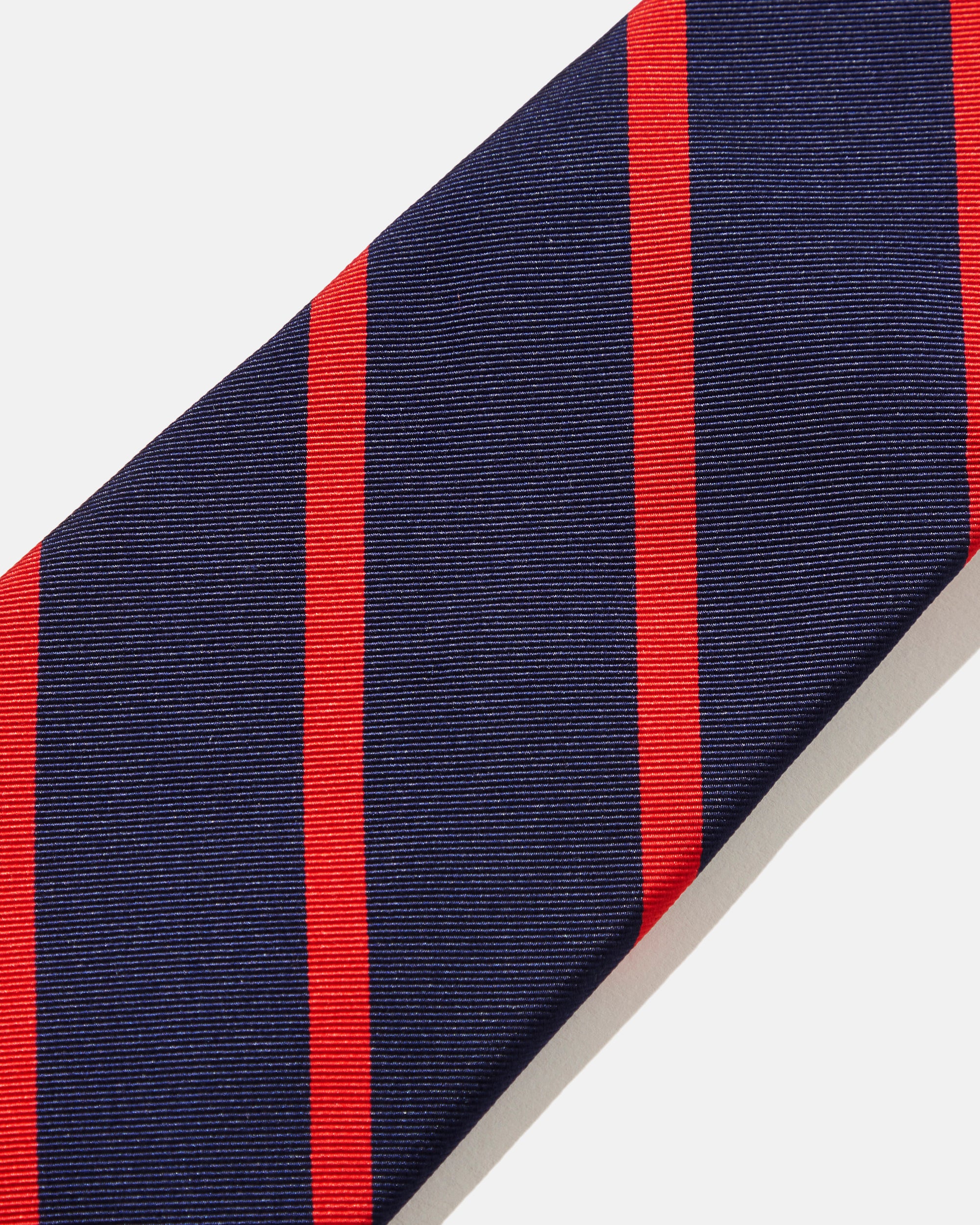 Made-in-Japan Navy & Red Bar Stripe Silk Tie