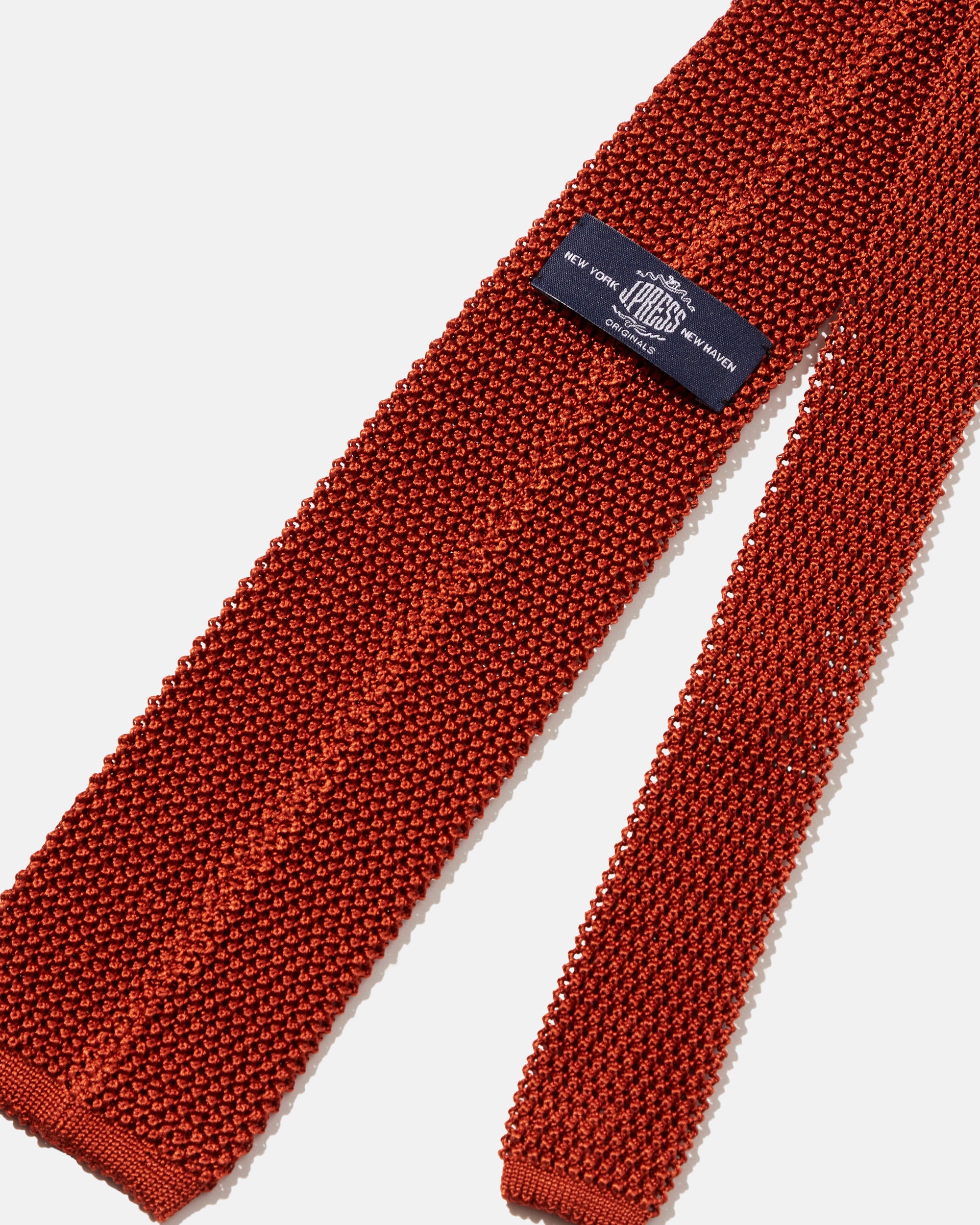 Made-in-Japan Wide Russet Silk Knit Tie