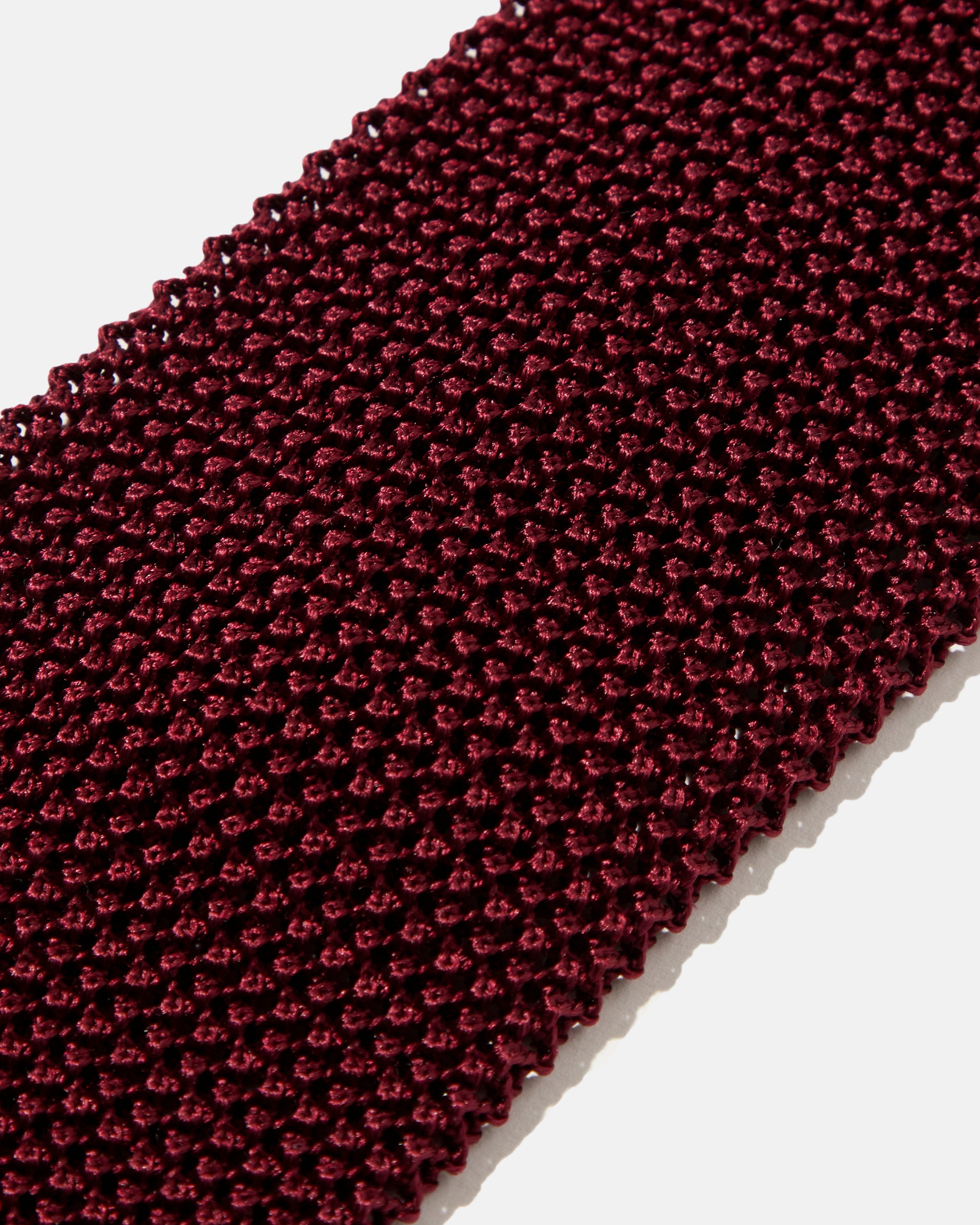 Made-in-Japan Wide Bordeaux Silk Knit Tie