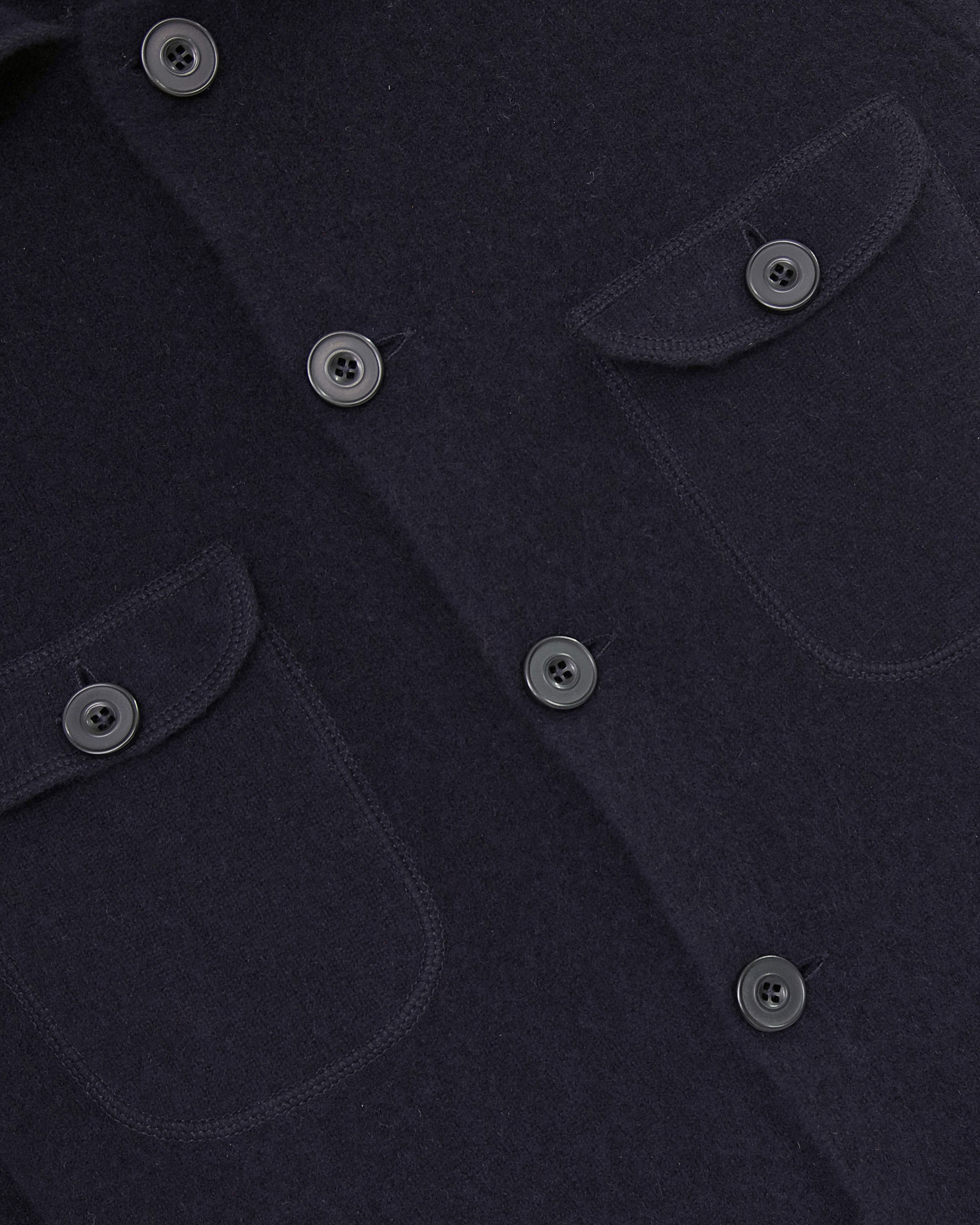 Navy Boiled Wool Knitted Shirt