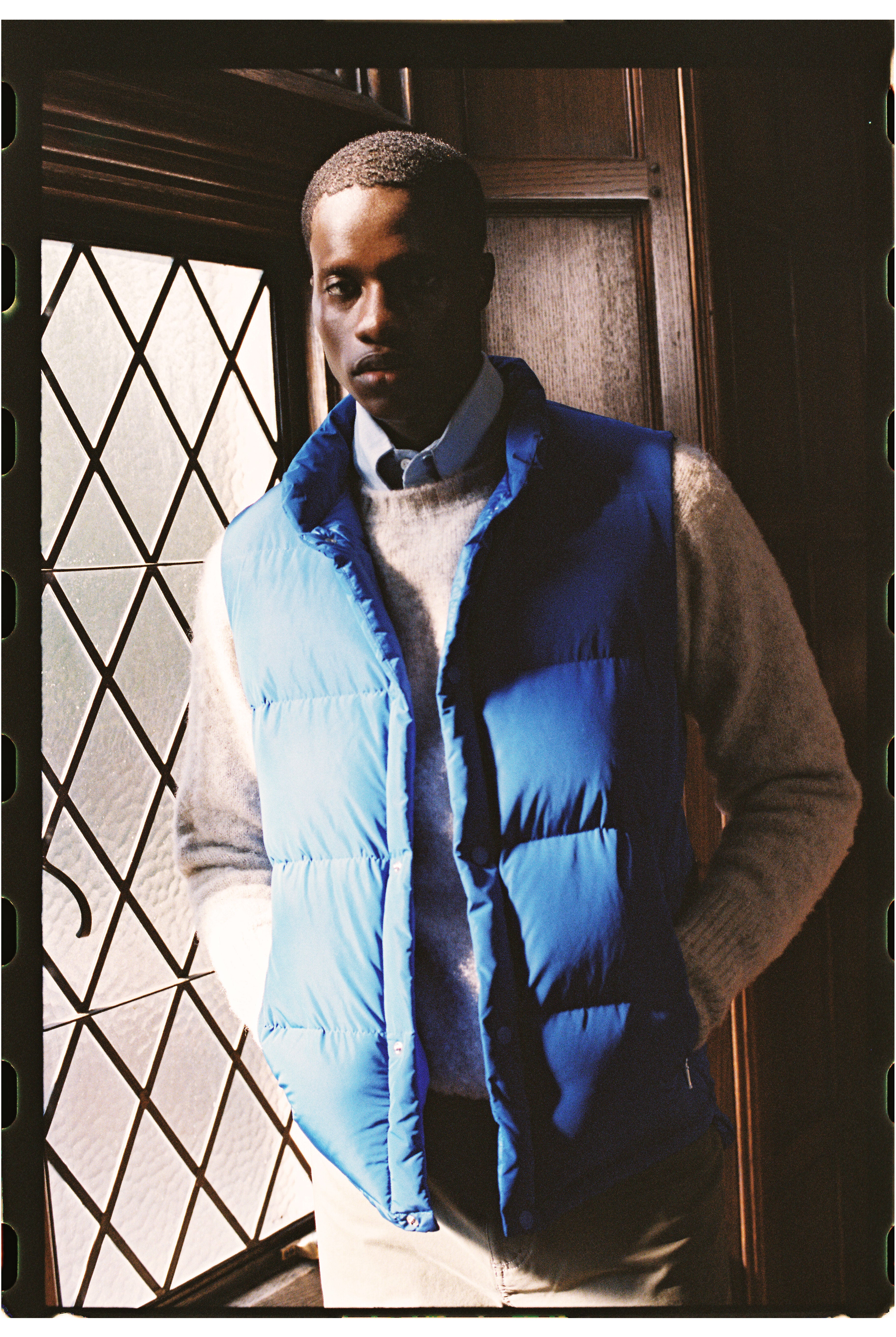 Royal Blue Down Puffer Vest - Trim Fit