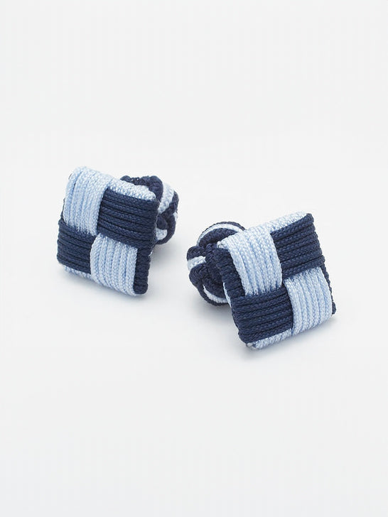 SILK KNOTS SQUARE  NAVY/SKY BLUE